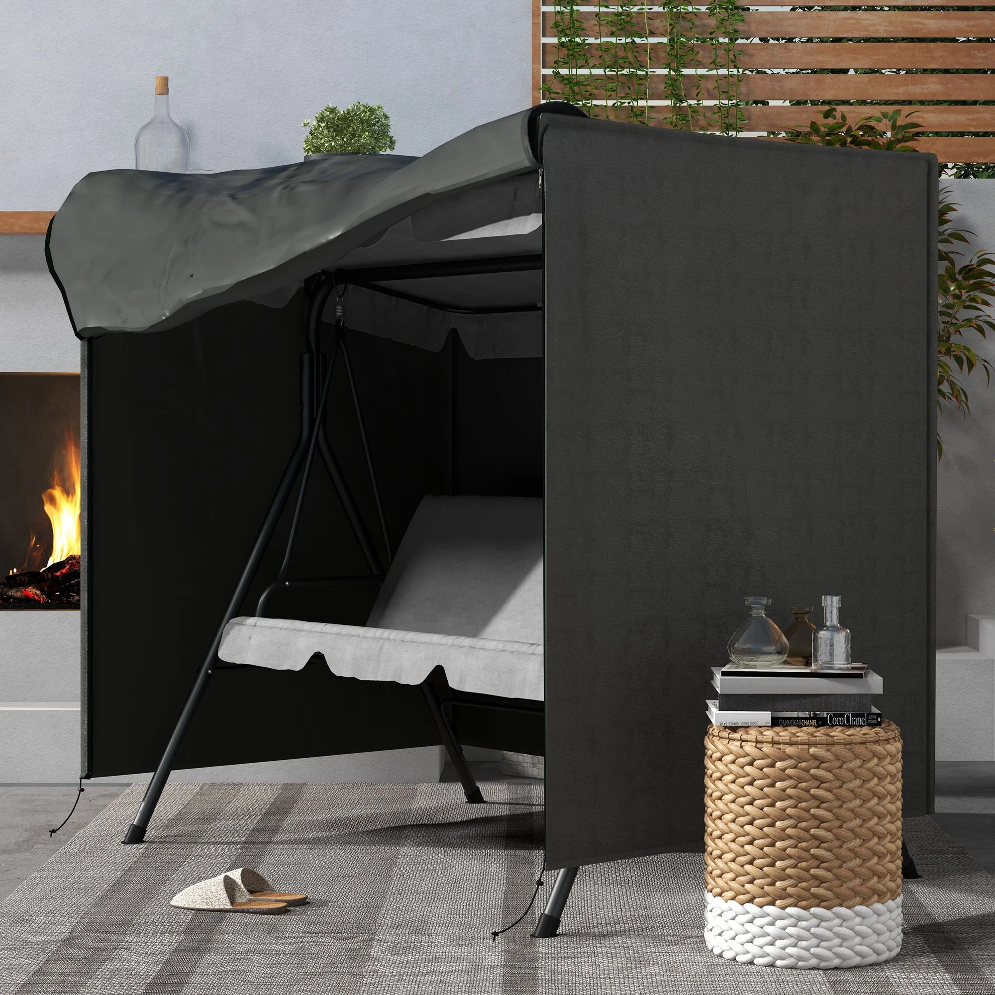 Outsunny Garden Furniture Protector Patio Swing Chair Cover - Grey - Image 16