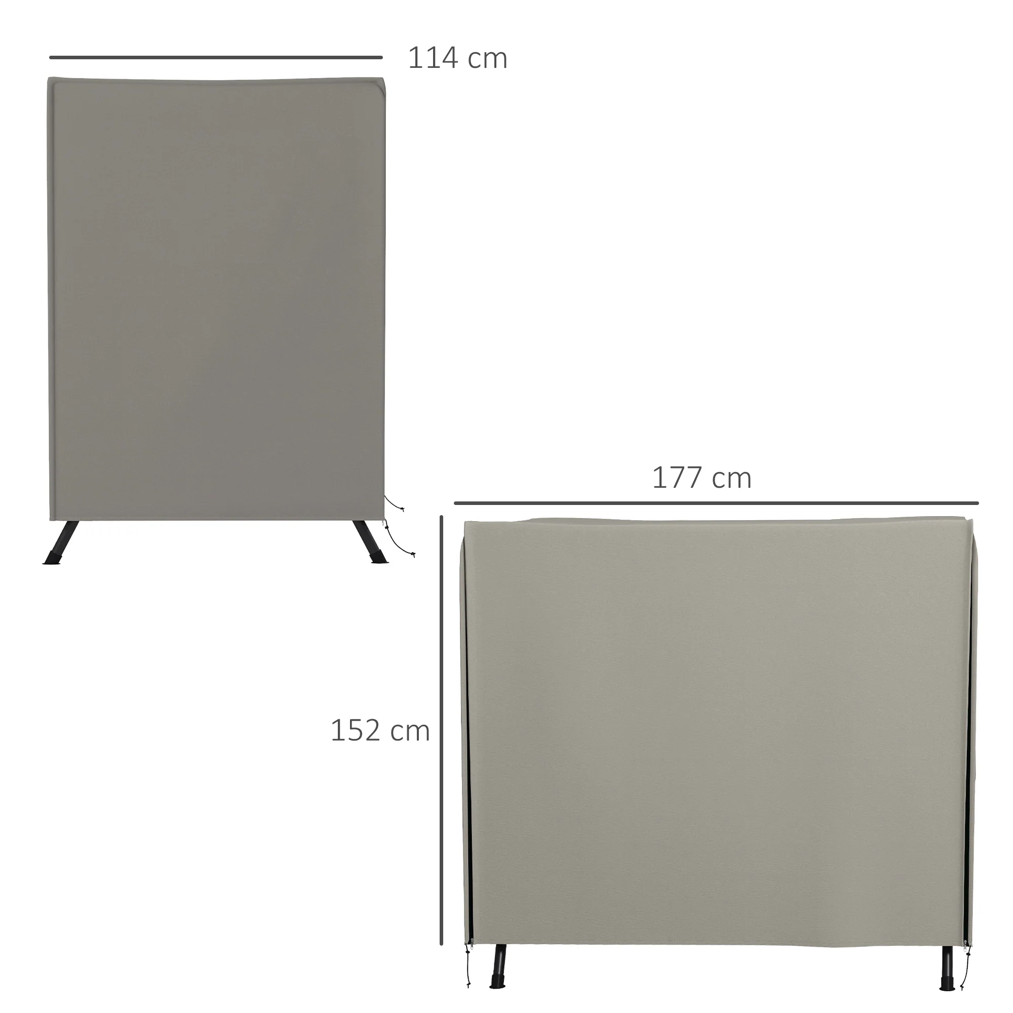 Outsunny Garden Furniture Protector Patio Swing Chair Cover - Grey - Image 5