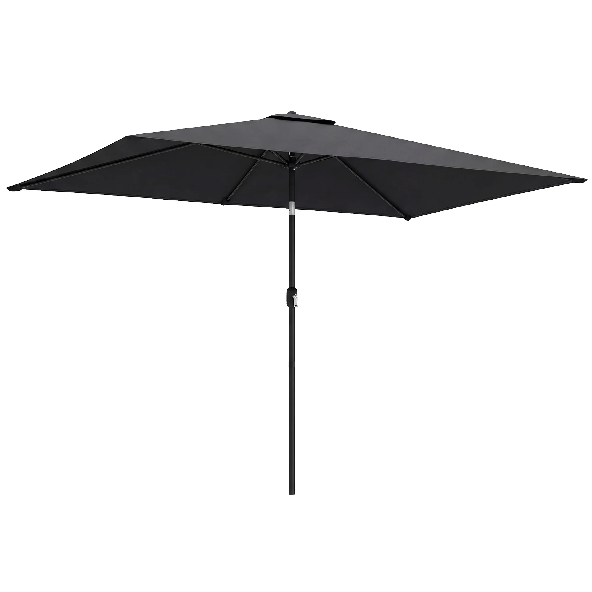 Outsunny Garden Parasol, Outdoor Umbrella With Tilt Function, Black