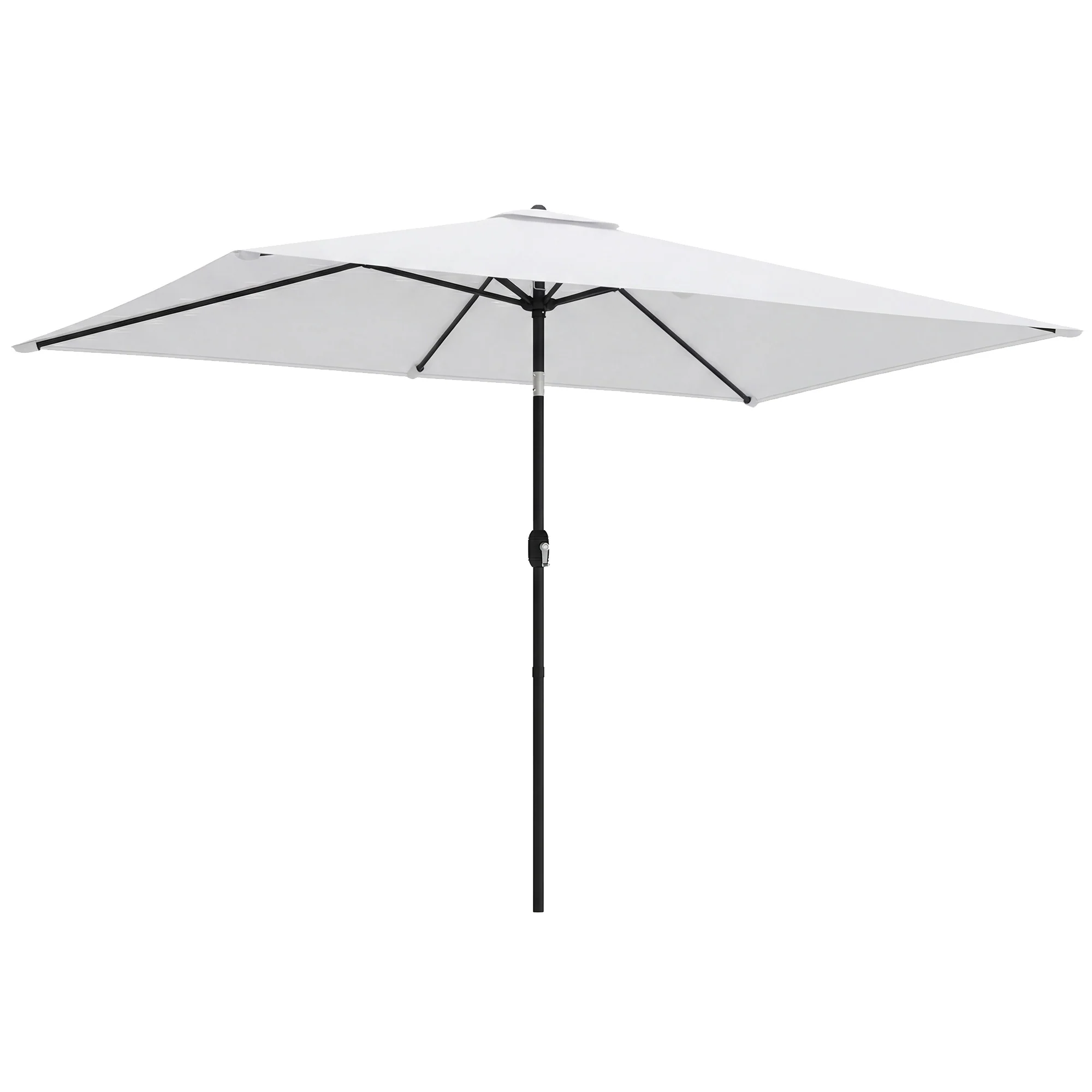 Outsunny Garden Parasol, Outdoor Umbrella With Tilt Function, Cream White