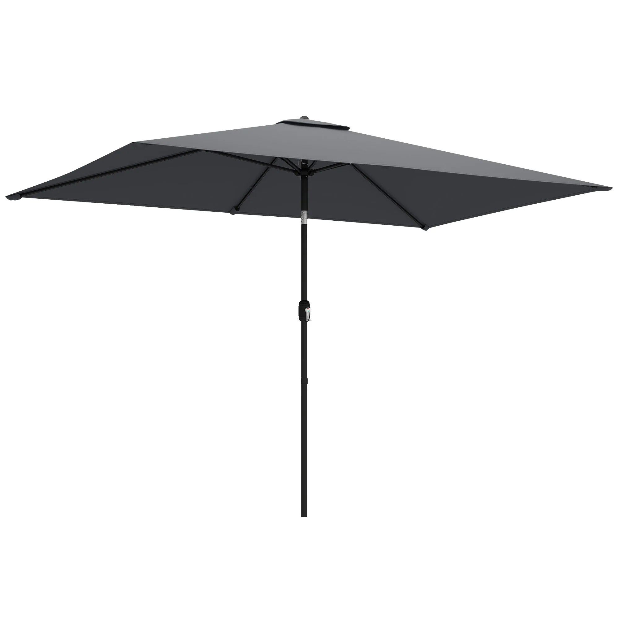 Outsunny Garden Parasol, Outdoor Umbrella With Tilt Function, Dark Grey