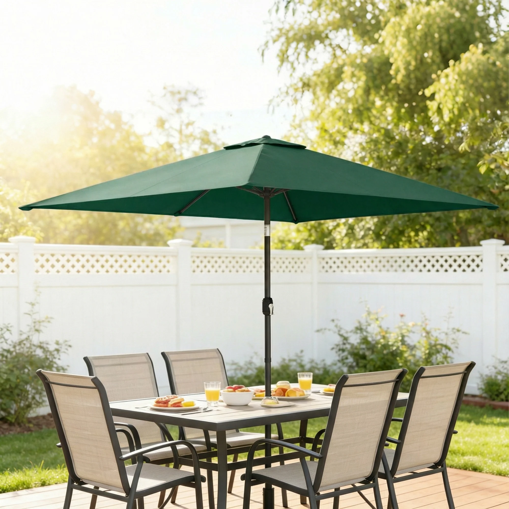 Outsunny Garden Parasol, Outdoor Umbrella With Tilt Function, Green - Image 9