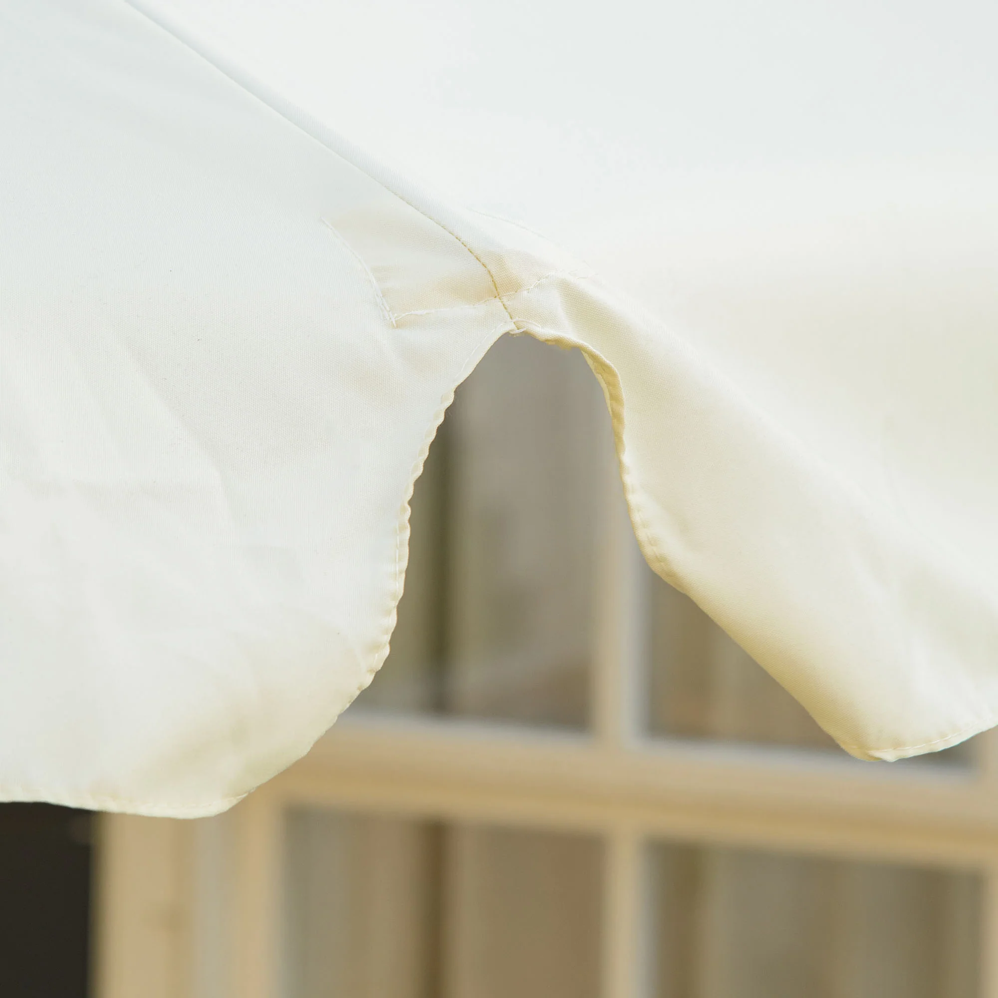 Outsunny Garden Parasol Patio Umbrella With Ruffles And Wooden Pole Beige - Image 9
