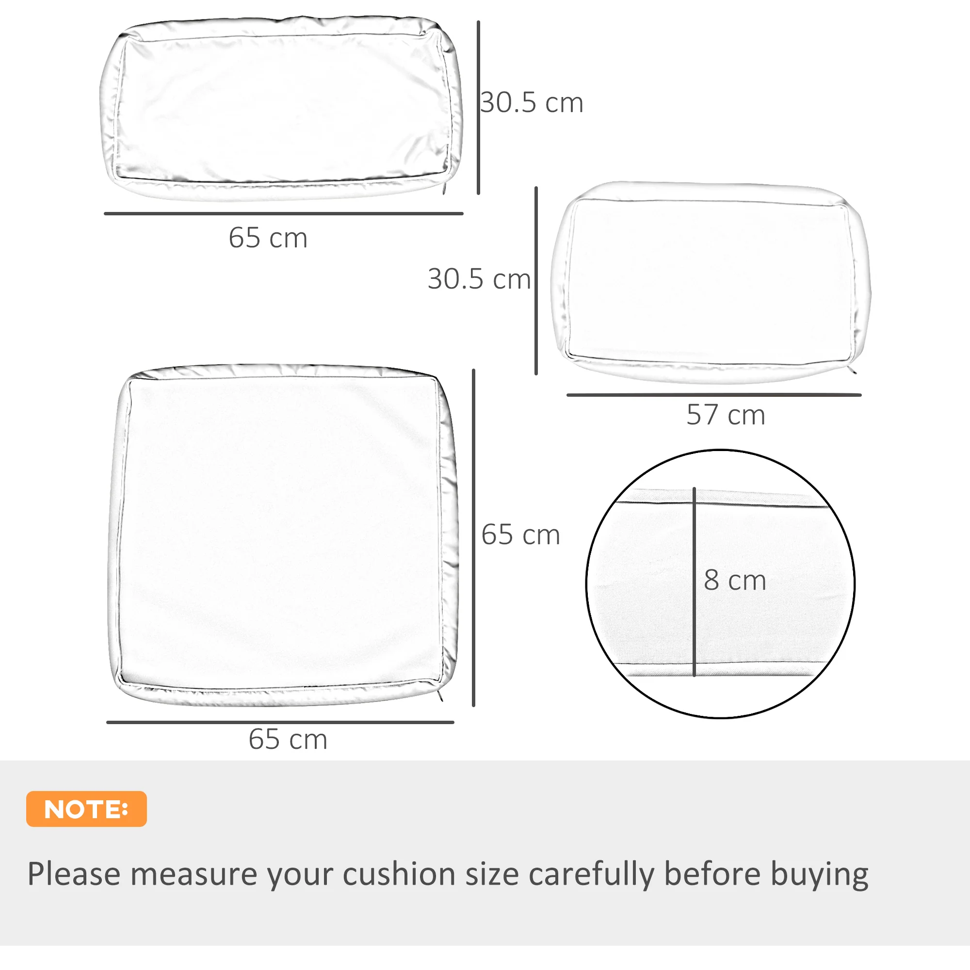 Outsunny Garden Rattan Sofa Set Polyester Cover Replacement No Cushion - Image 14