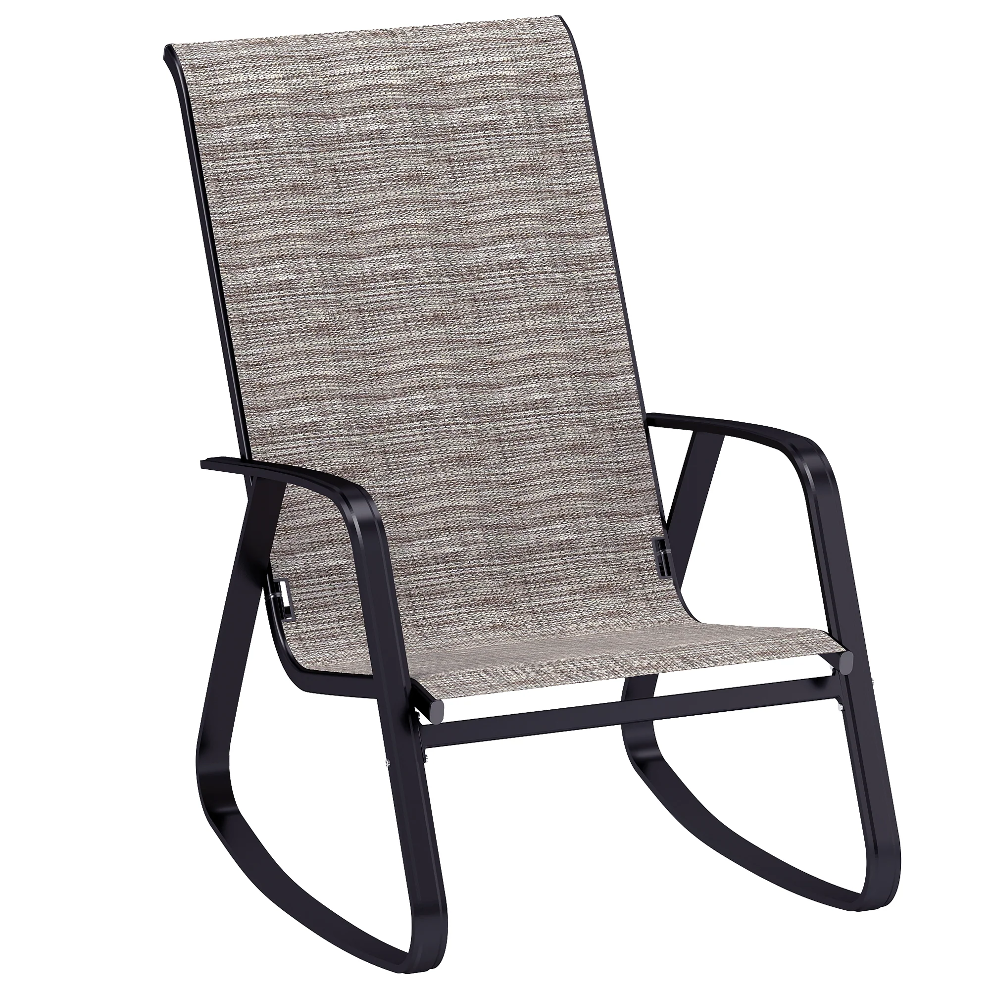 Outsunny Garden Rocking Chair With Armrests, High Back - Image 10