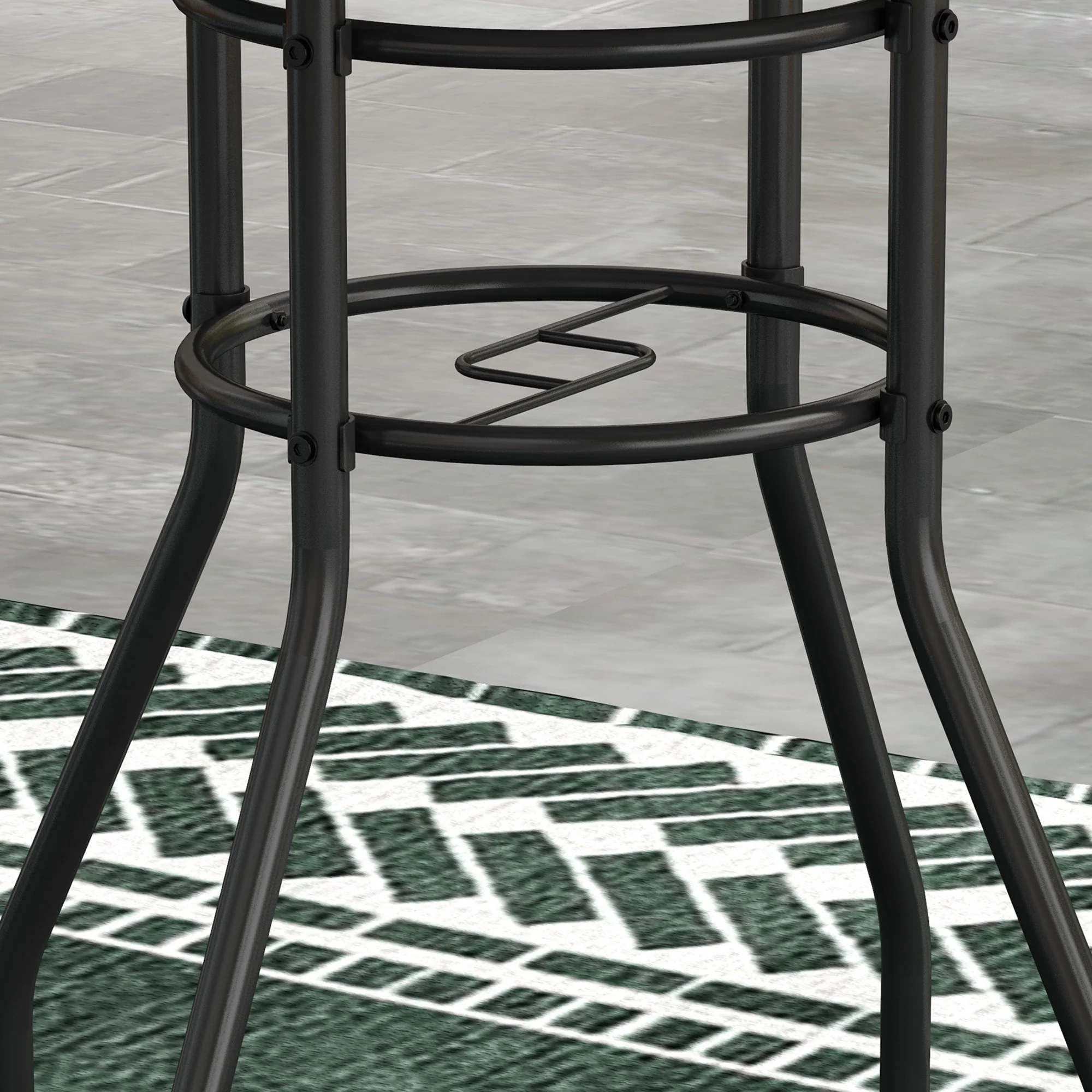 Outsunny Garden Table With Glass Printed Design For Outdoor - Image 18