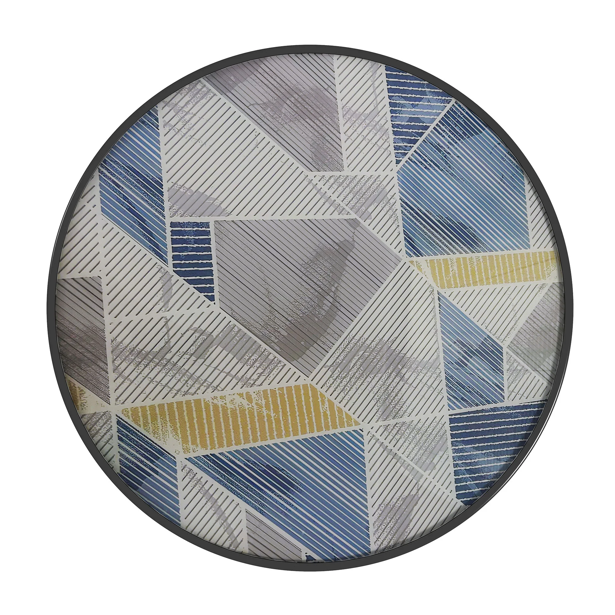 Outsunny Garden Table With Glass Printed Design For Outdoor - Image 7