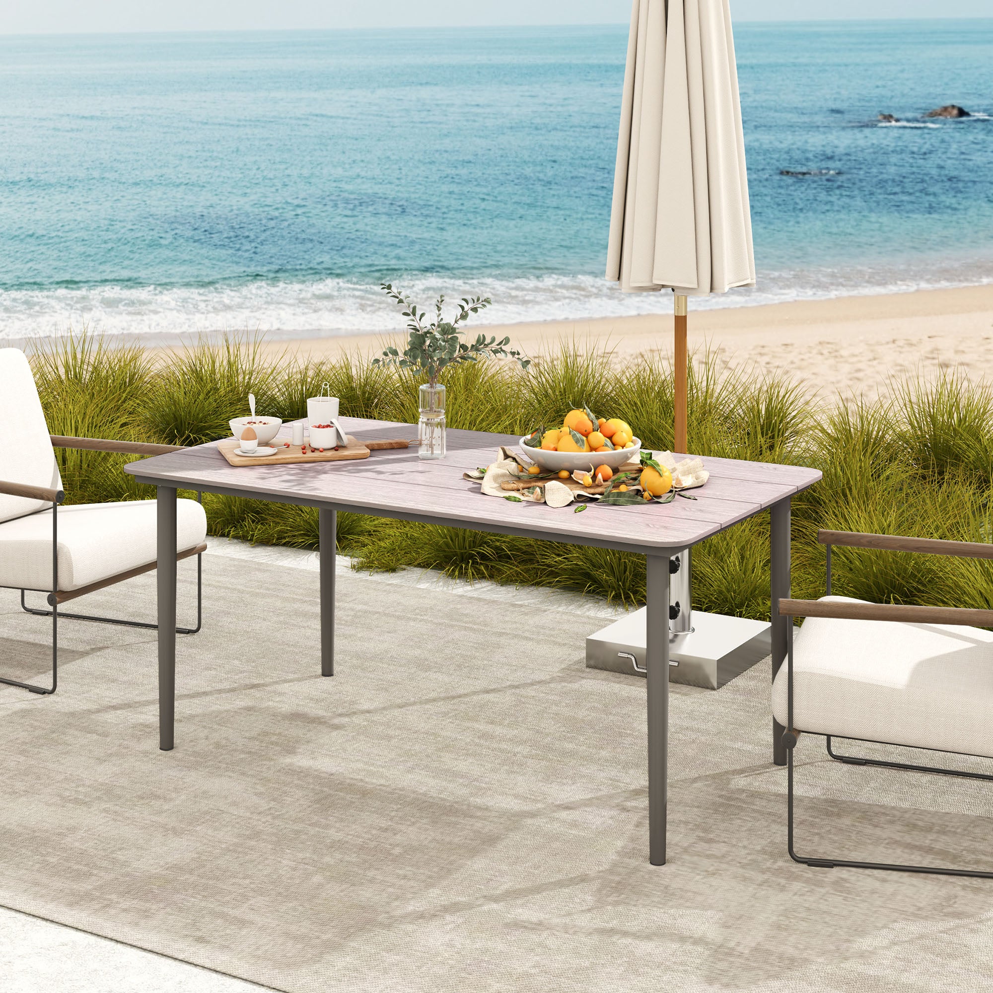 Outsunny Garden Table with Rust Resistant Metal Frame - Image 17