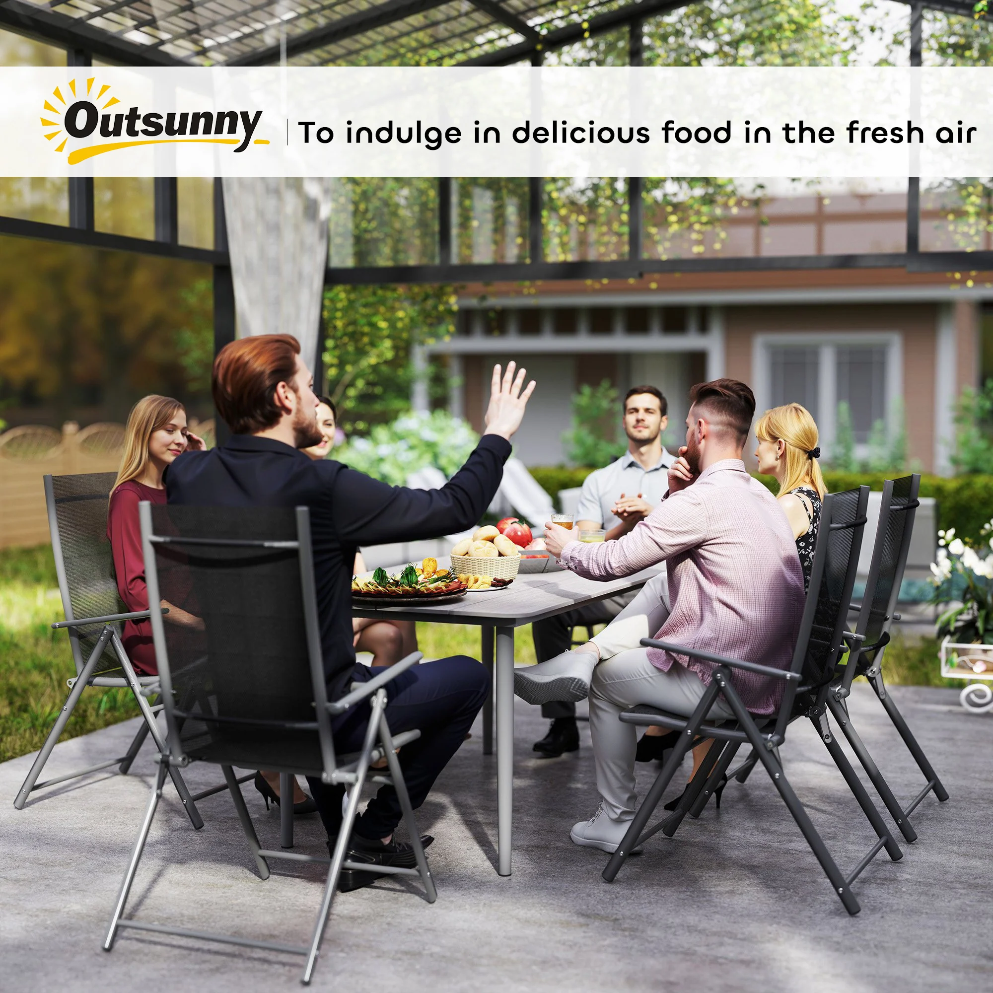 Outsunny Garden Table with Rust Resistant Metal Frame - Image 18