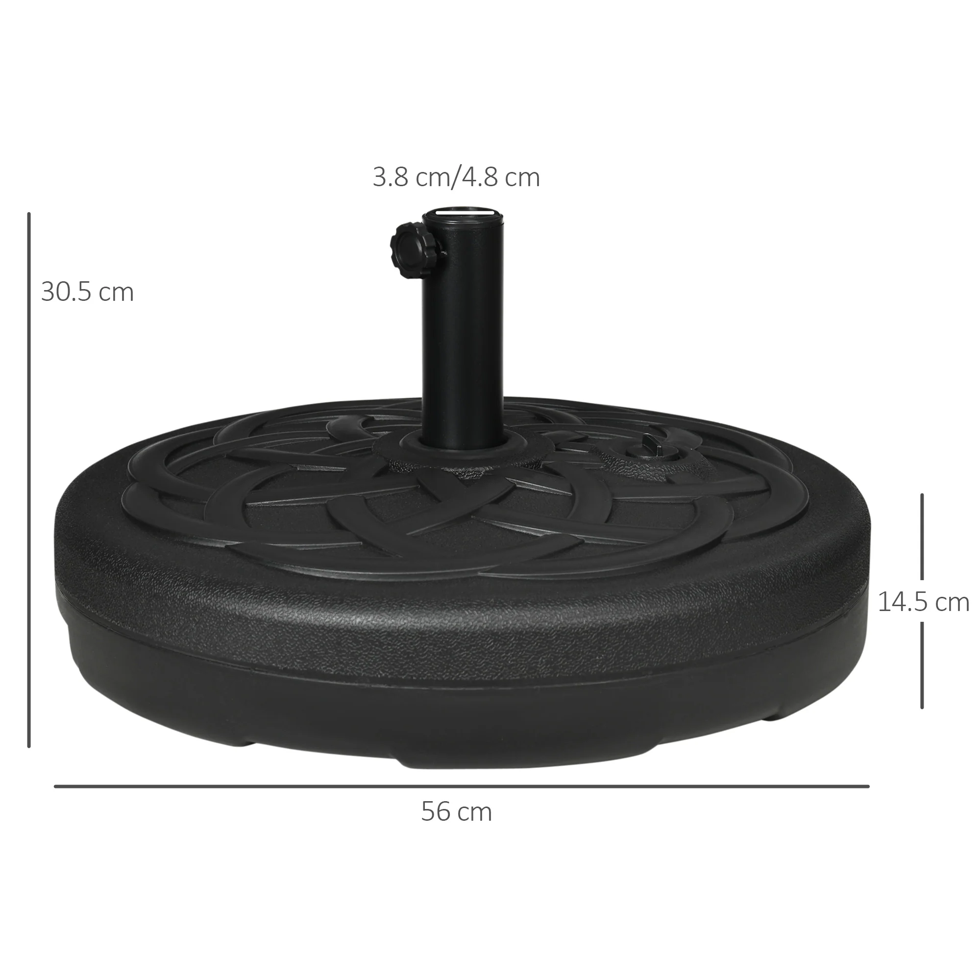 Outsunny Garden Umbrella Base Water Or Sand Filled Weight With Built-In Handle - Image 5