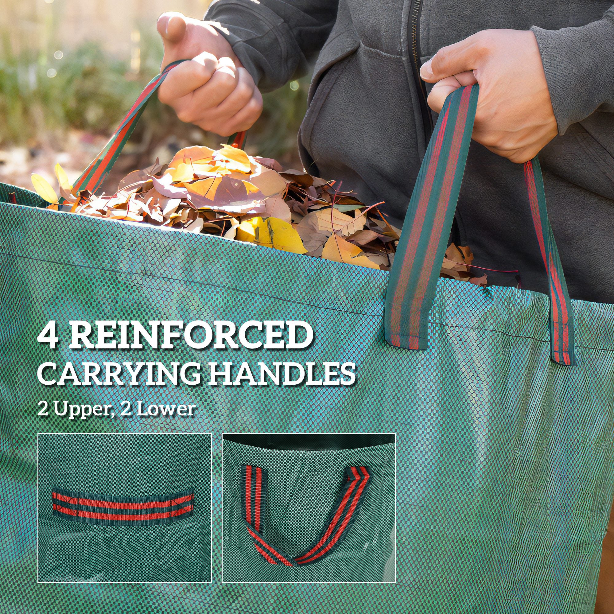 Outsunny Garden Waste Bags, 300L X 3 Heavy Duty Garden Sacks - Image 13