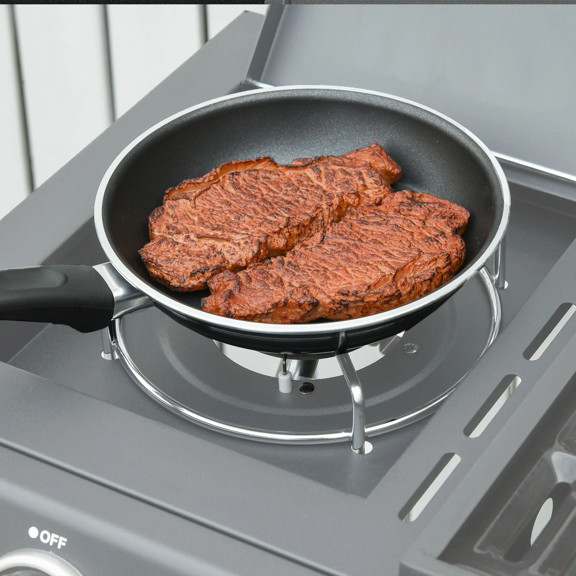 Outsunny Gas Barbecue Grill 3+1 Burner Garden BBQ W/ Large Cooking Area - Image 9