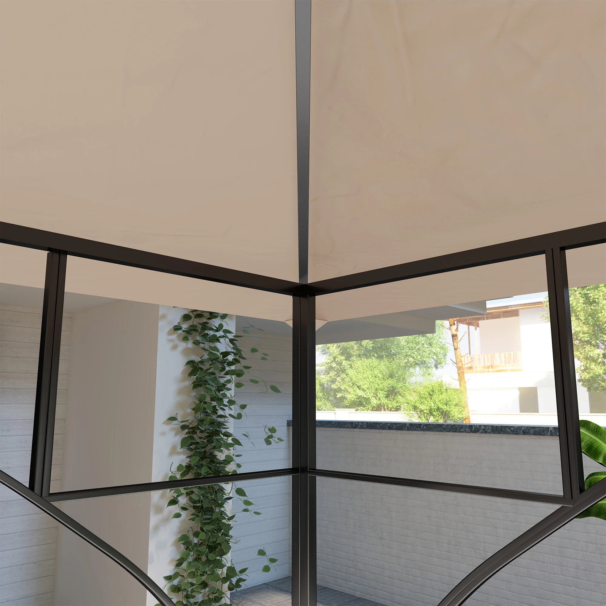 Outsunny Gazebo Canopy Replacement Cover 3 x 3(m) 2-Tier Roof Top for Garden - Image 27