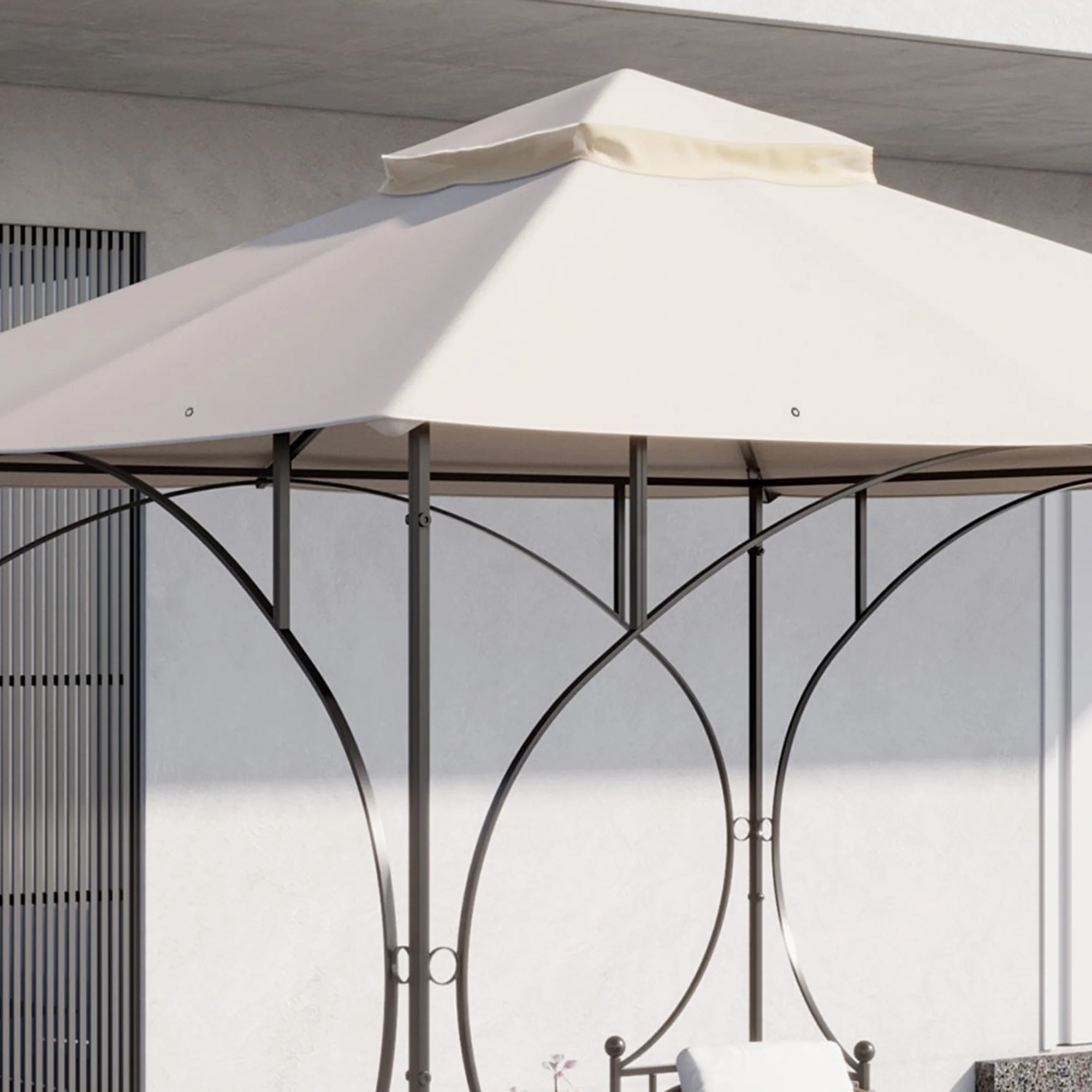 Outsunny Gazebo Canopy Replacement Cover 3 x 3(M) 2-Tier Roof Top for Garden - Image 8