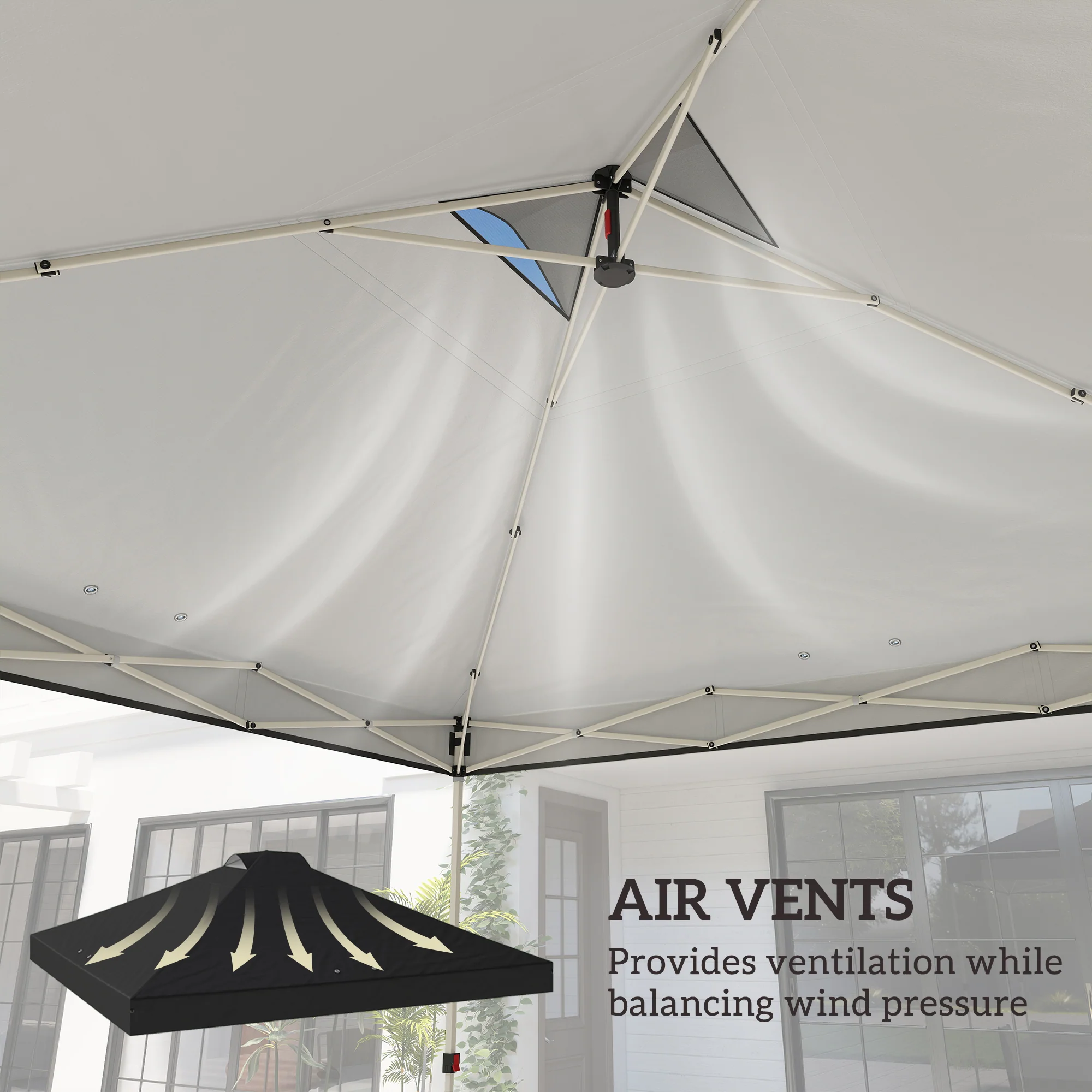 Outsunny gazebo roof replacement UV50+ Waterproof 3x3(m) Black - Image 5