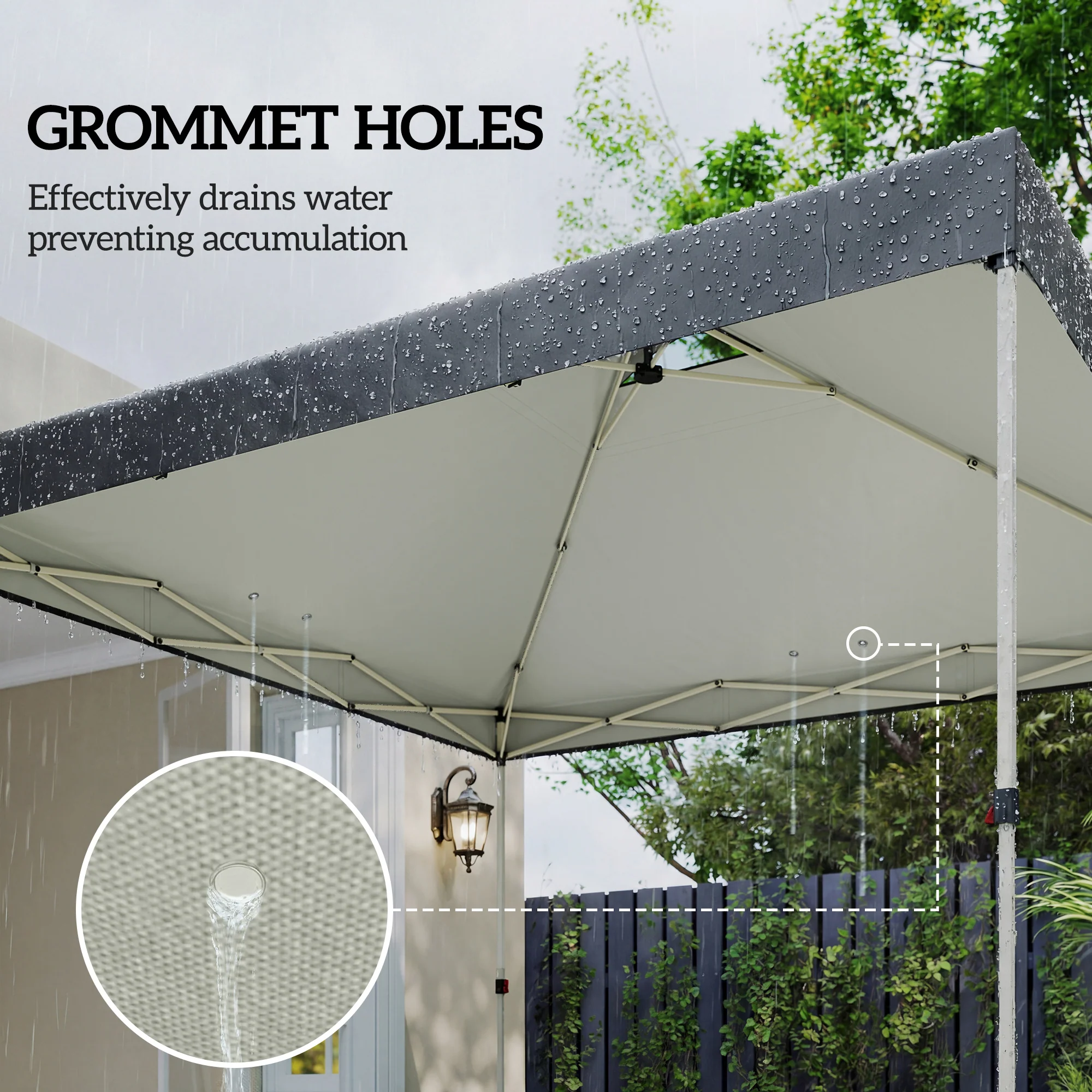 Outsunny gazebo roof replacement UV50+ Waterproof 3x3(m) Black - Image 7