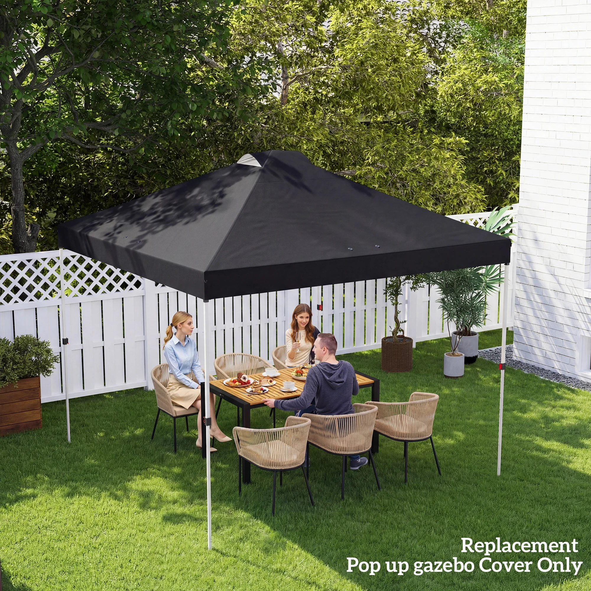 Outsunny gazebo roof replacement UV50+ Waterproof 3x3(m) Black - Image 9