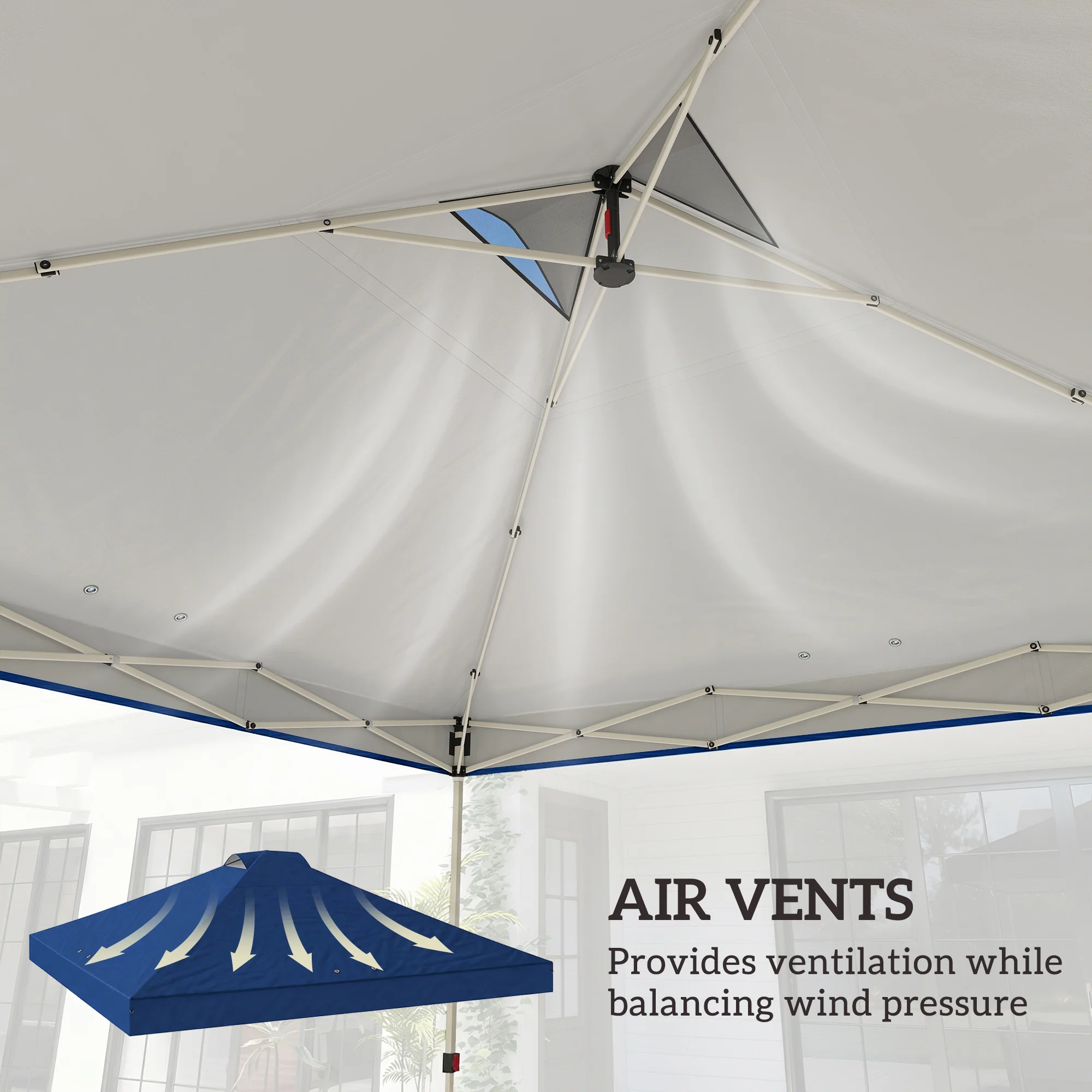 Outsunny Gazebo Roof Replacement UV50+ Waterproof 3x3(m) Blue - Image 5