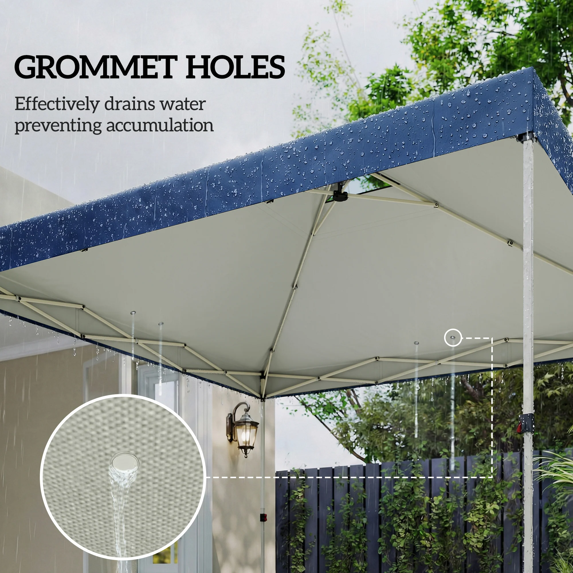 Outsunny Gazebo Roof Replacement UV50+ Waterproof 3x3(m) Blue - Image 7