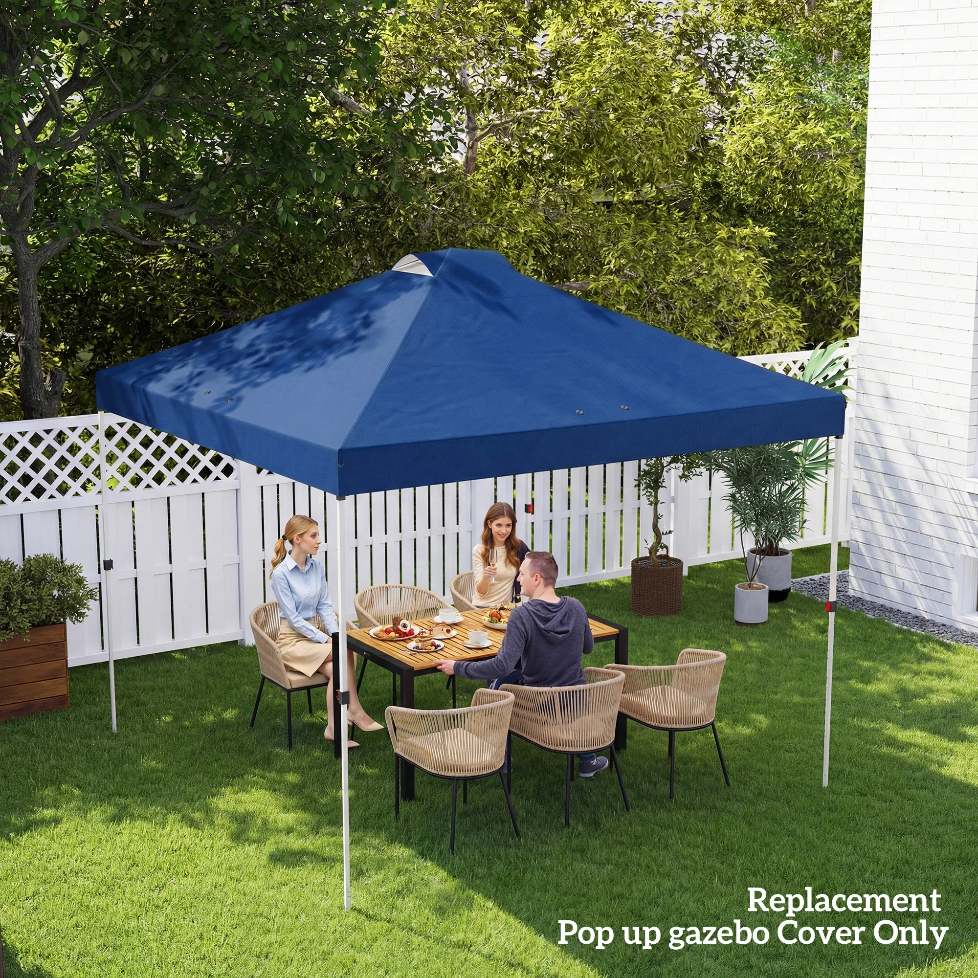 Outsunny Gazebo Roof Replacement UV50+ Waterproof 3x3(m) Blue - Image 9