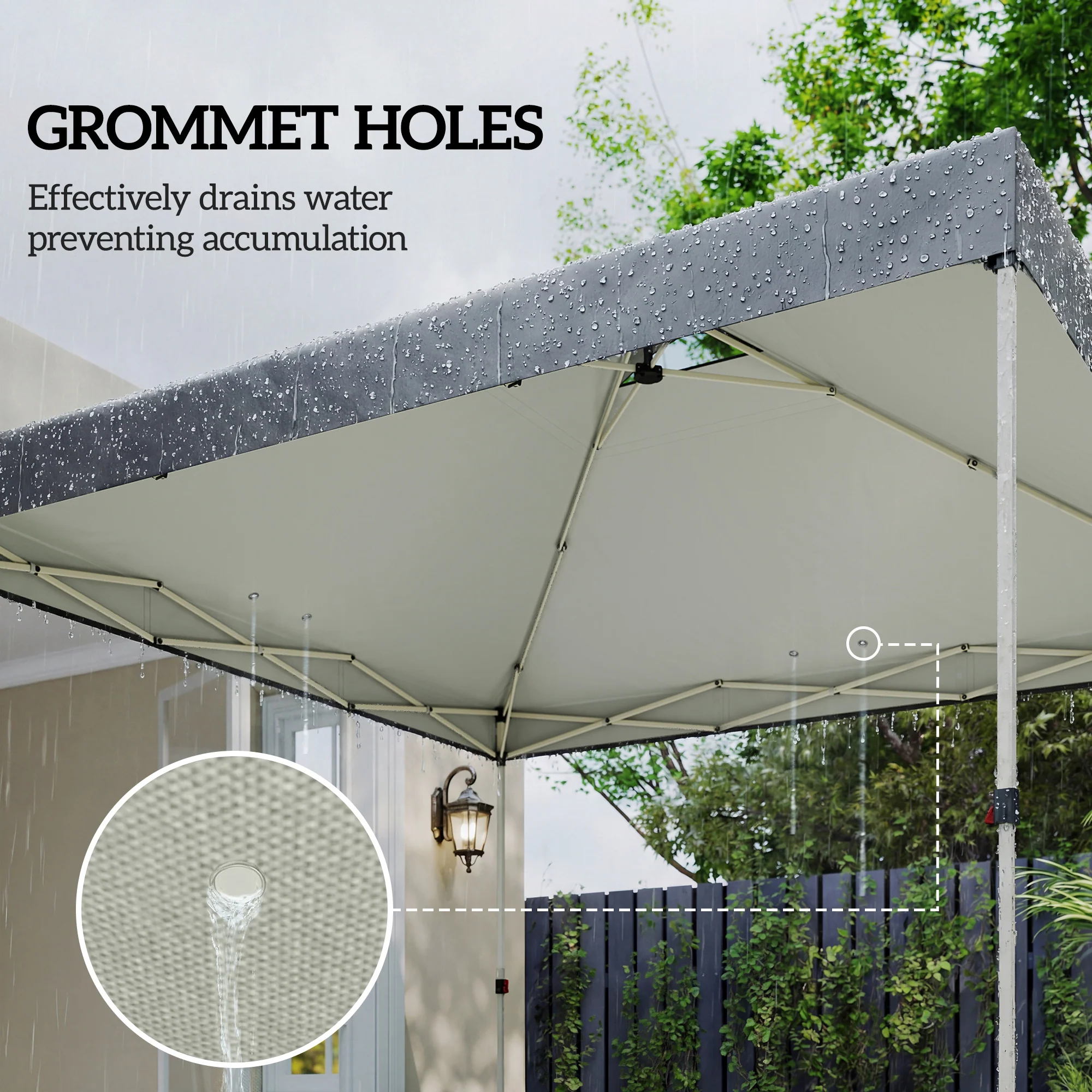 Outsunny Gazebo Roof Replacement UV50+ Waterproof 3x3(m) Dark Grey - Image 7