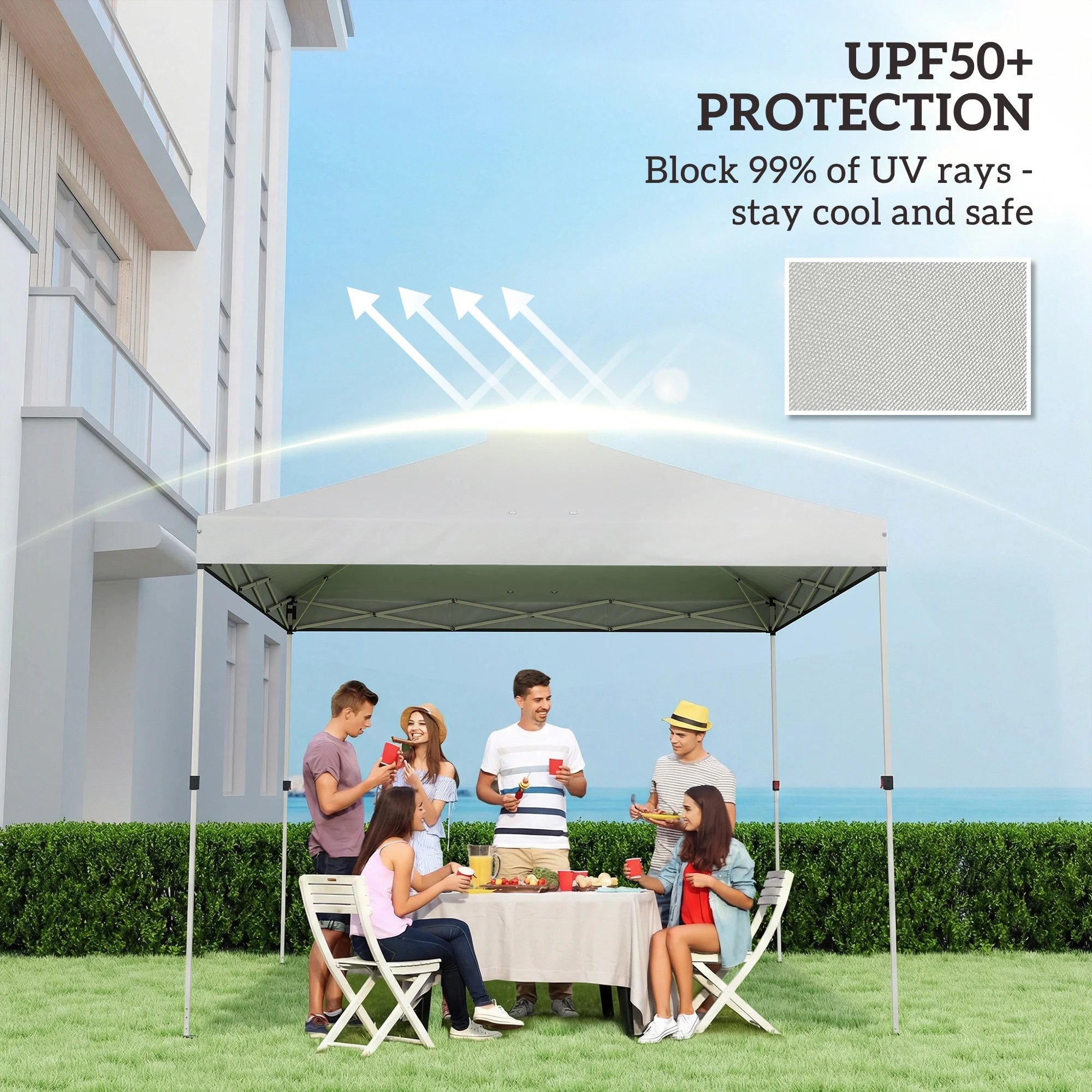 Outsunny Gazebo Roof Replacement UV50+ Waterproof 3x3(m) White - Image 4