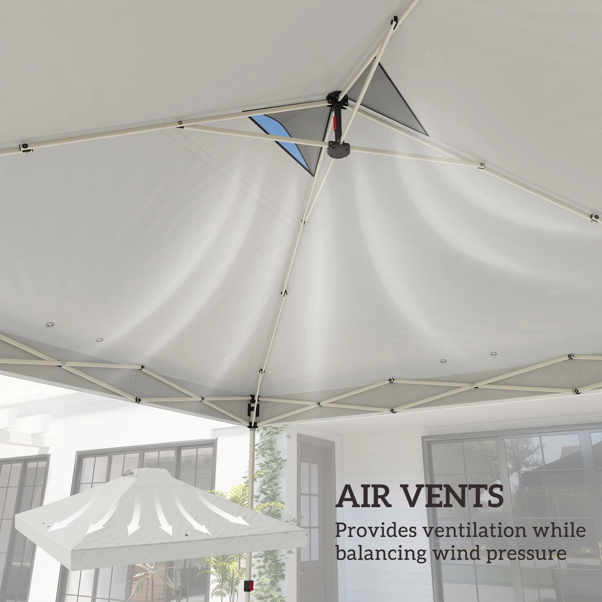 Outsunny Gazebo Roof Replacement UV50+ Waterproof 3x3(m) White - Image 5