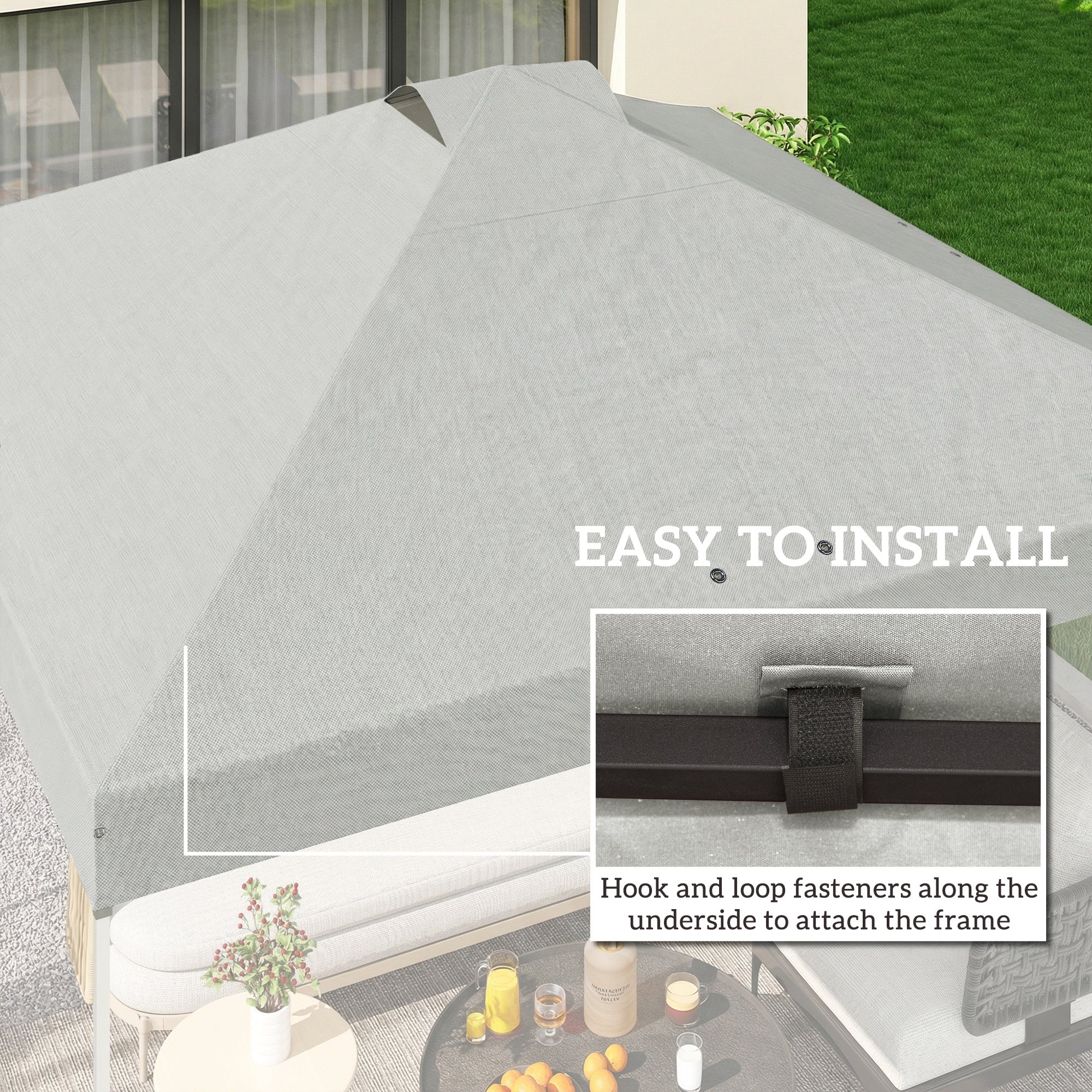 Outsunny Gazebo Roof Replacement UV50+ Waterproof 3x3(m) White - Image 6