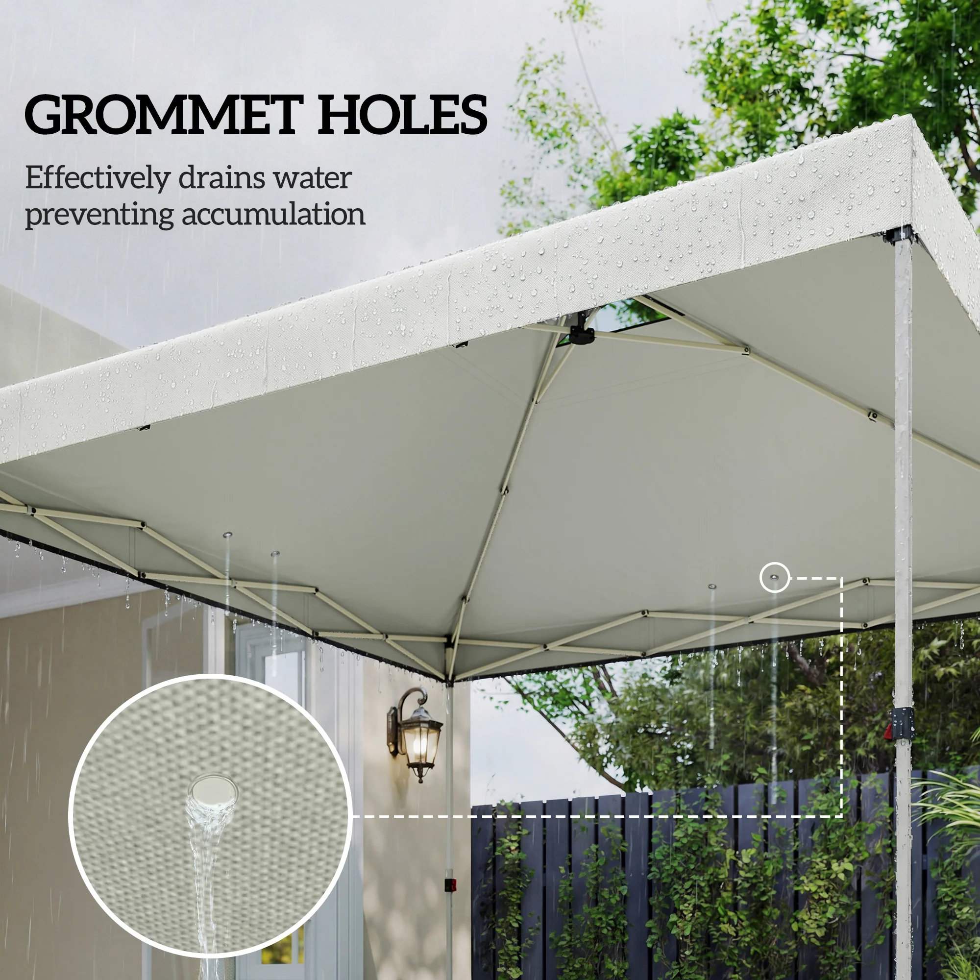 Outsunny Gazebo Roof Replacement UV50+ Waterproof 3x3(m) White - Image 7