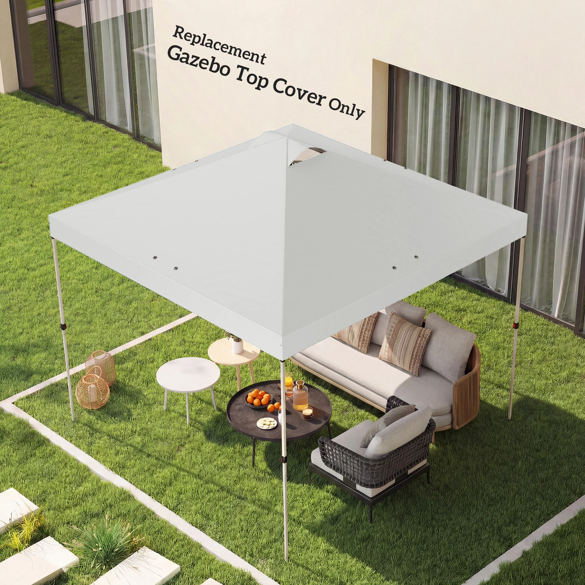 Outsunny Gazebo Roof Replacement UV50+ Waterproof 3x3(m) White - Image 8