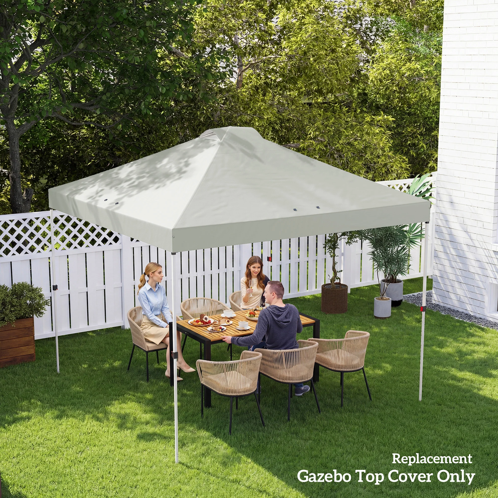 Outsunny Gazebo Roof Replacement UV50+ Waterproof 3x3(m) White - Image 9