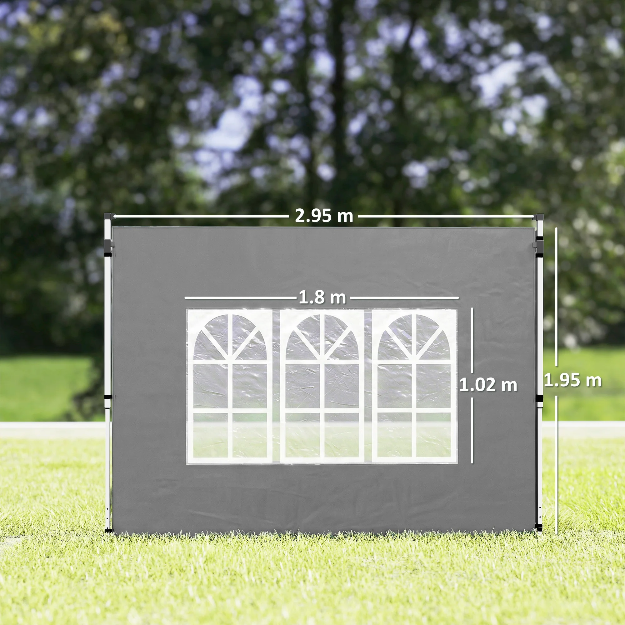 Outsunny Gazebo Side Panels for 3x3(m) or 3x4m Pop Up Gazebo, Dark Grey - Image 5