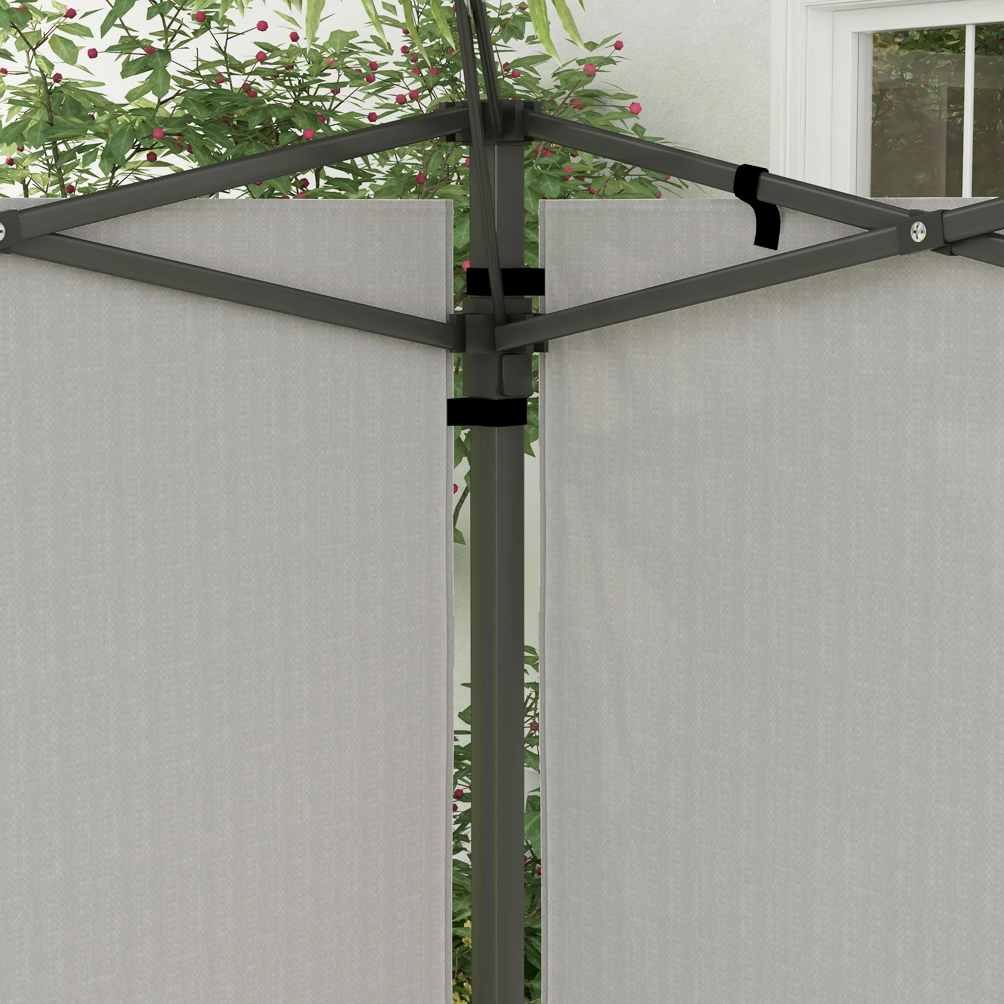 Outsunny Gazebo Side Panels for 3x3(m) or 3x6m Gazebo Canopy, 2 Pack, White - Image 8