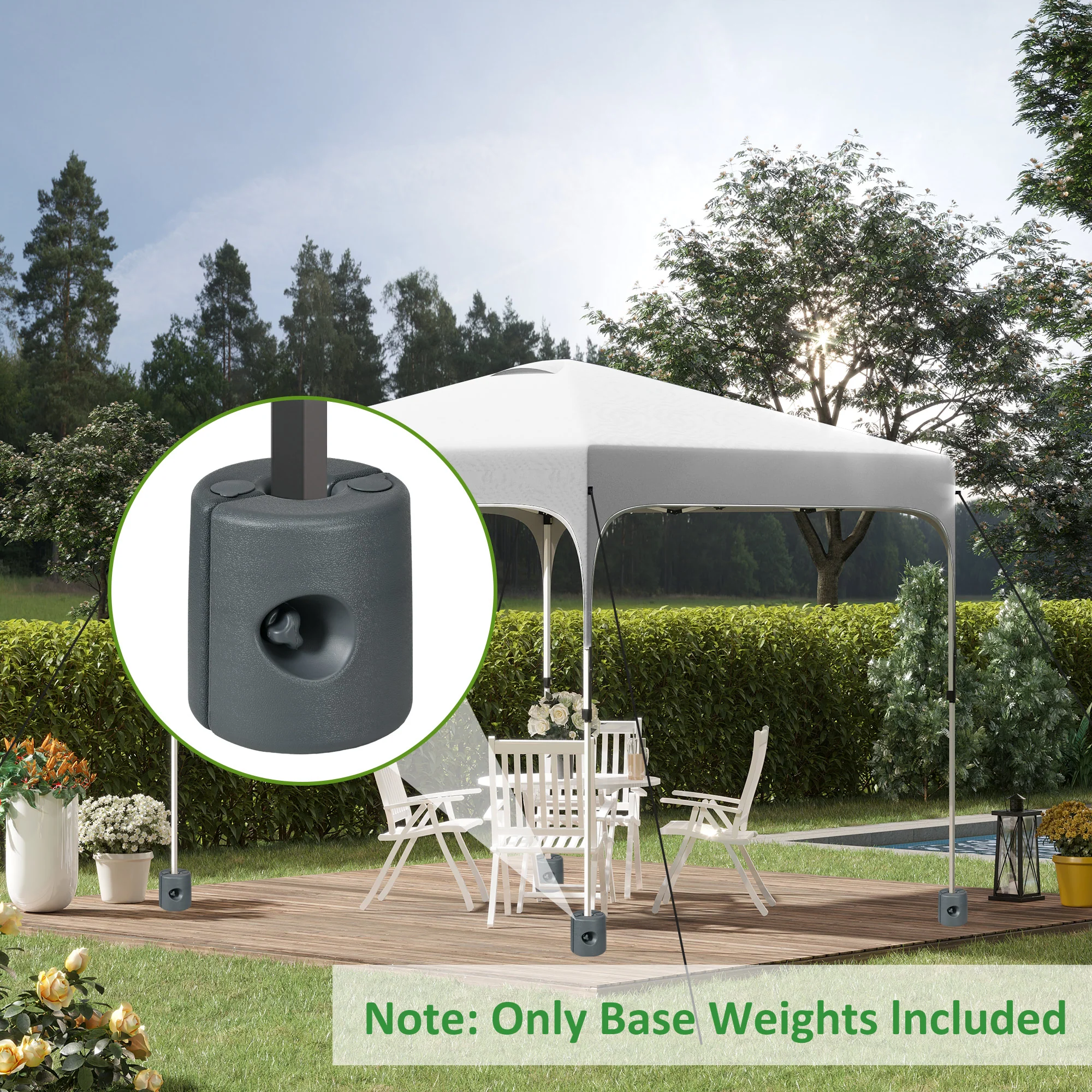 Outsunny Gazebo Weights Set Of 4 For Pop Up Gazebo, 48KG - Image 2