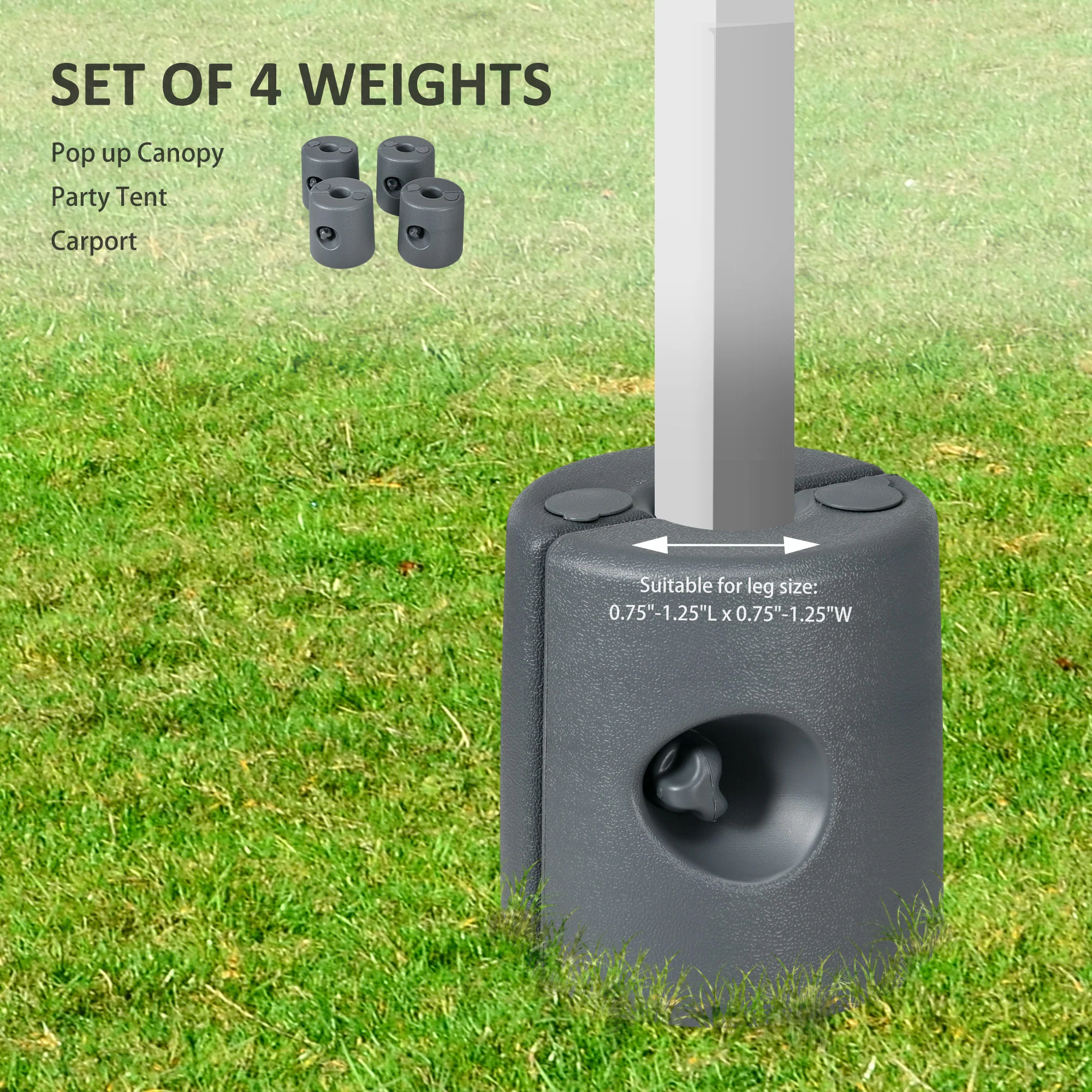 Outsunny Gazebo Weights Set Of 4 For Pop Up Gazebo, 48KG - Image 4