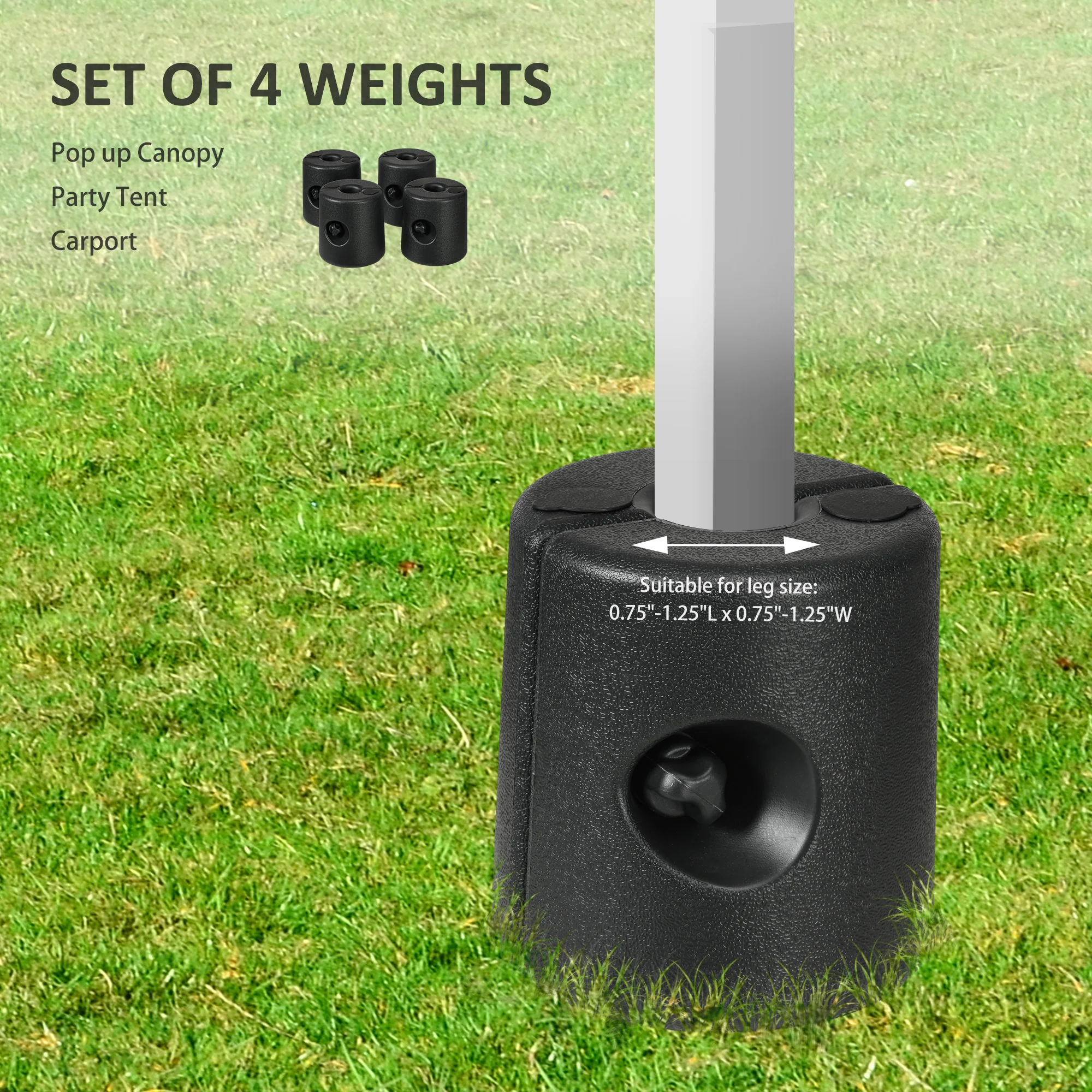 Outsunny Gazebo Weights Set Of 4 For Pop Up Gazebo, 48KG - Image 4