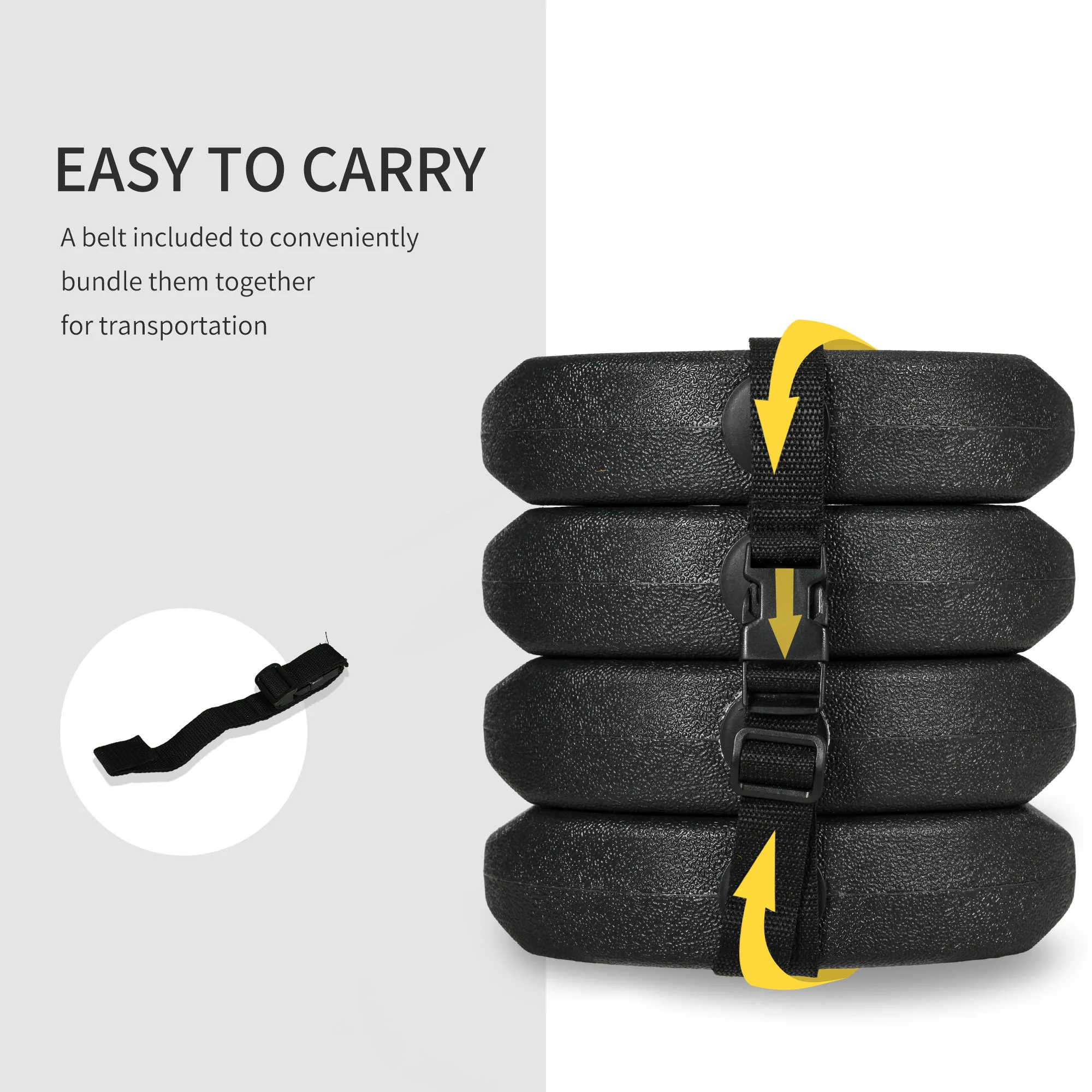 Outsunny Gazebo Weights Set Of 4 With Reinforce Pins And Easy Carry Belt, 12KG - Image 6