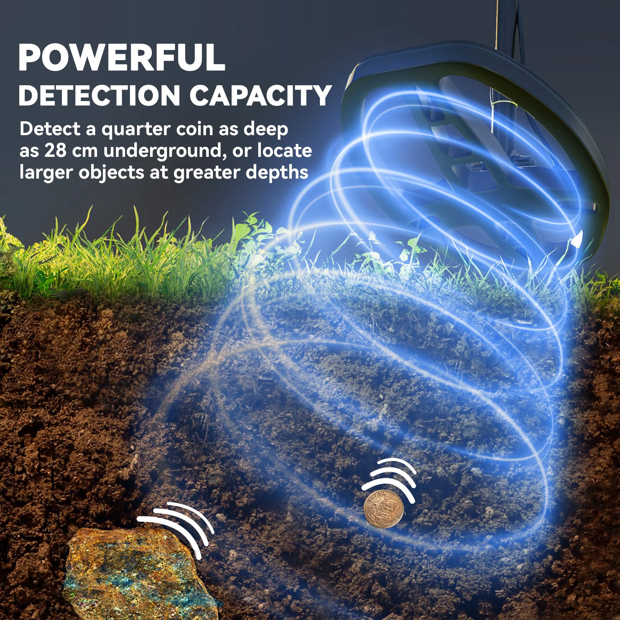 Outsunny Gold Metal Detector With DSP Chip And 5 Professional Modes - Image 6