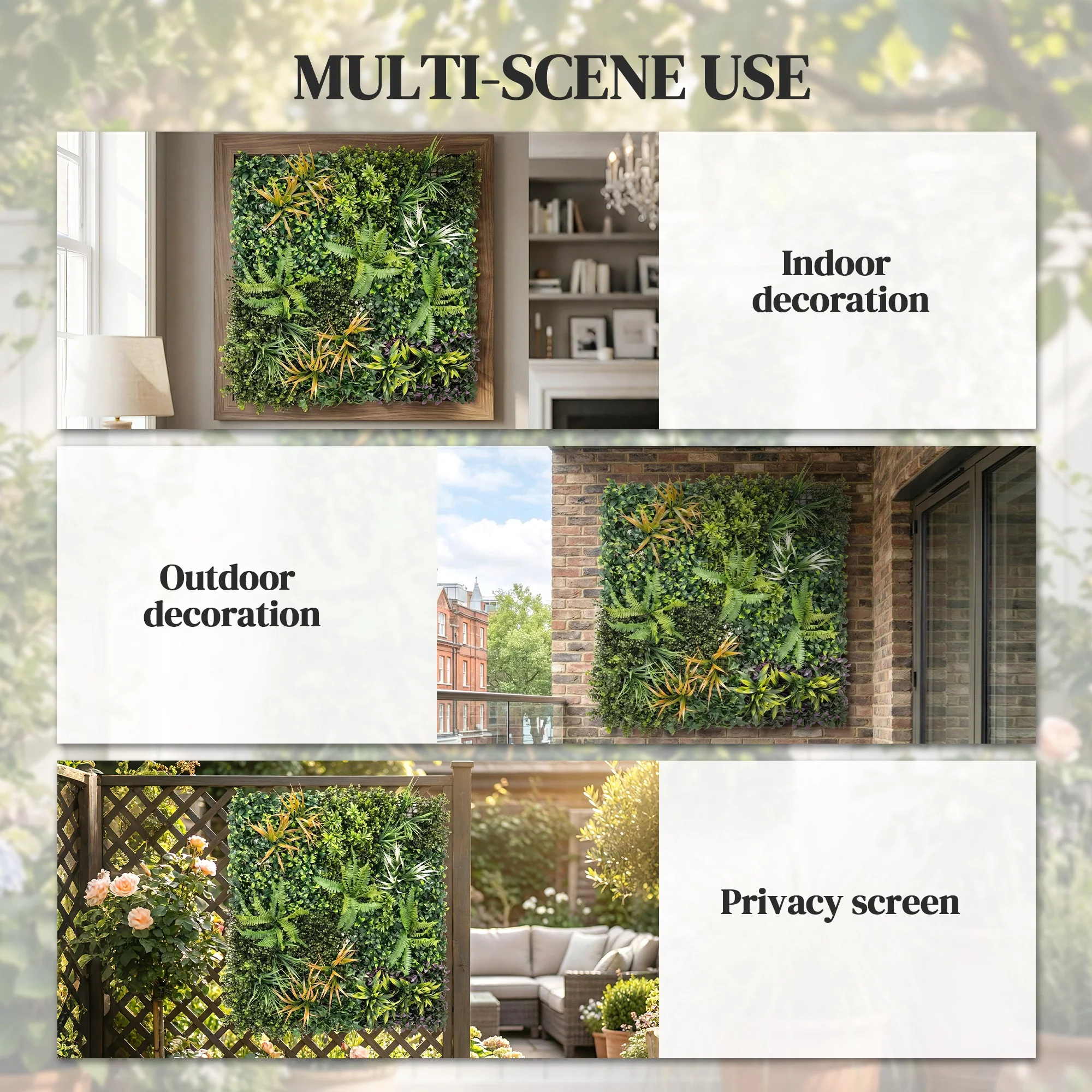 Outsunny Grass Wall Panels, Greenery Backdrop Panels, Green - Image 7