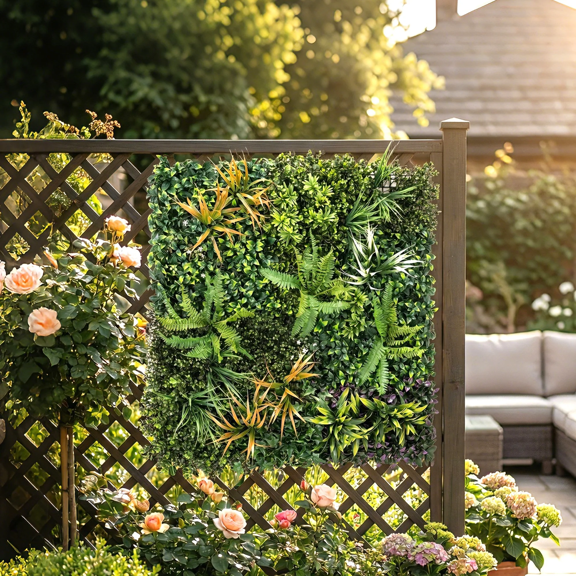 Outsunny Grass Wall Panels, Greenery Backdrop Panels, Green - Image 9