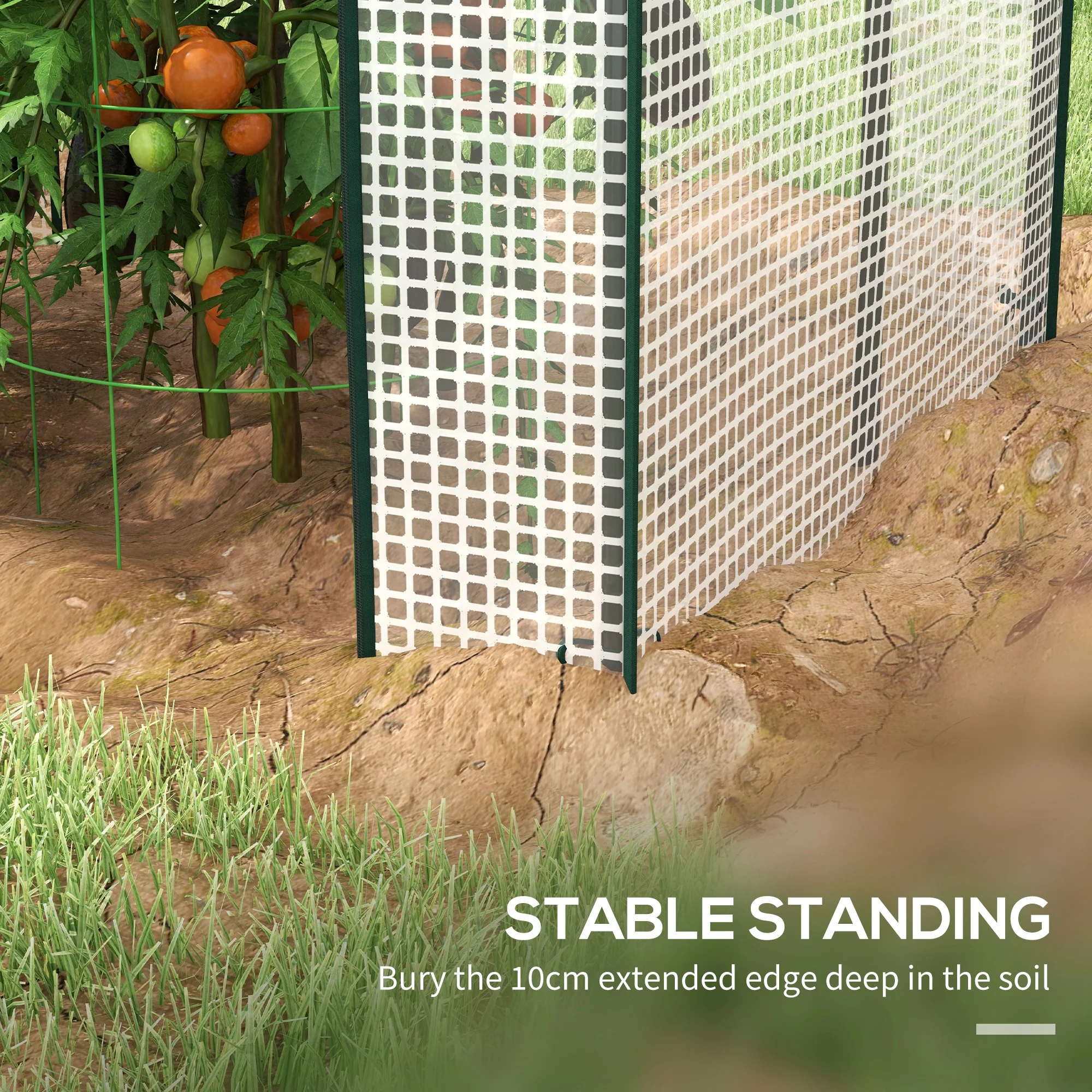 Outsunny Greenhouse with 2 Roll-up Doors and Vent Holes, 100x80x150cm - Image 7