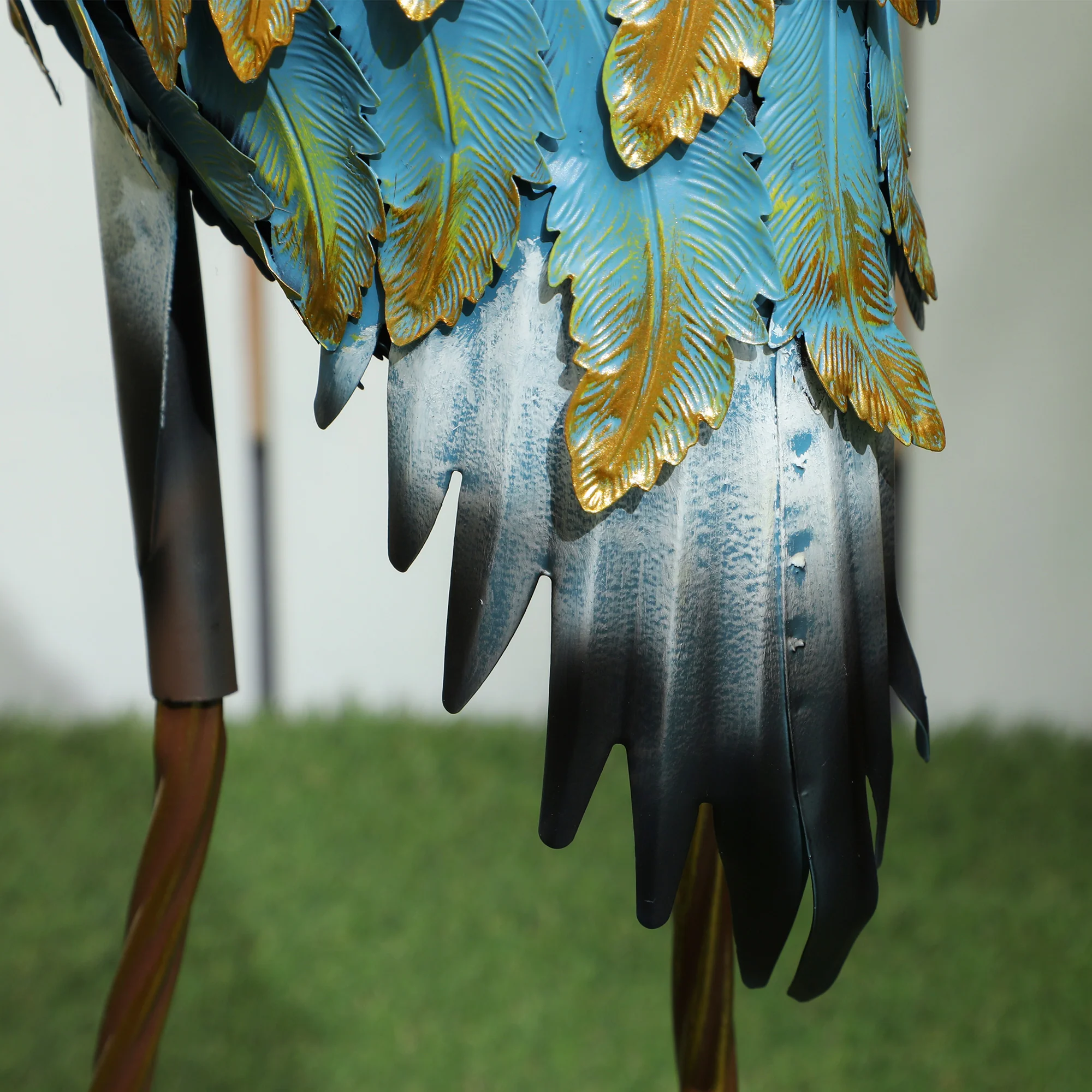 Outsunny Heron Garden Statue, Metal Garden Gift with Stakes, Multi-Colour - Image 8
