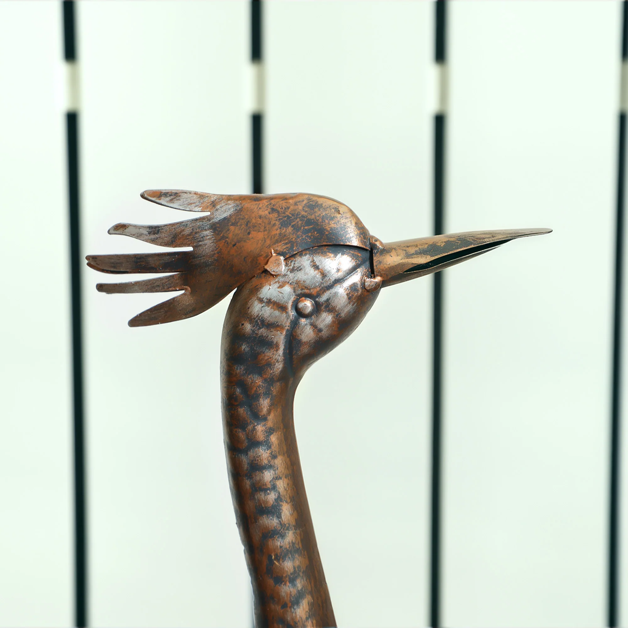 Outsunny Heron Garden Statue, Metal Garden Gift With Stakes, Silver Tone - Image 9