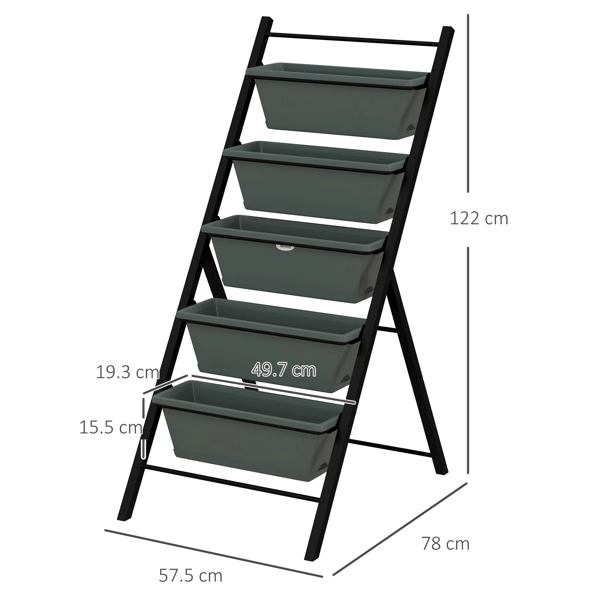 Outsunny Indoor Outdoor Vertical Raised Garden Bed with 5 Removable Tray - Image 5