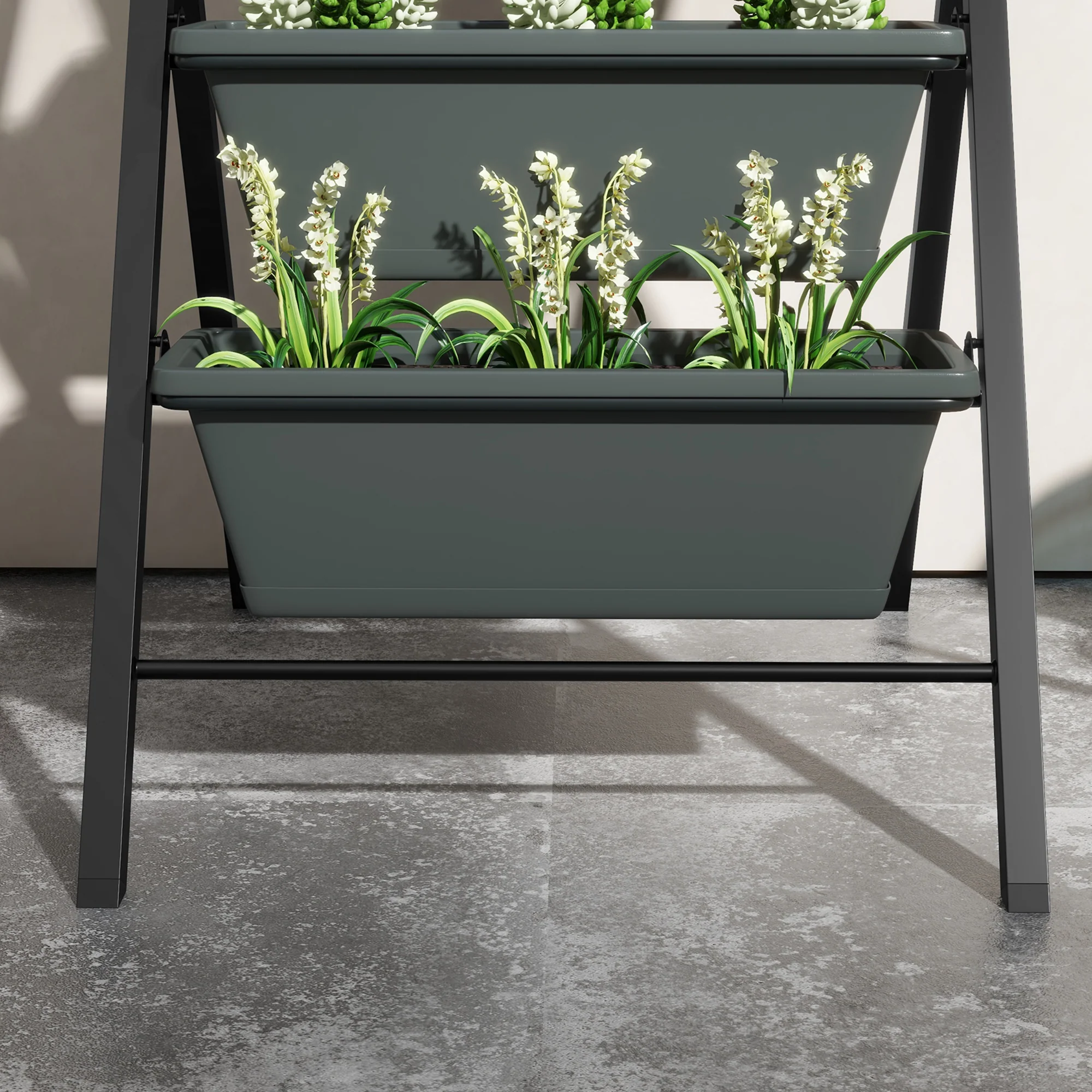 Outsunny Indoor Outdoor Vertical Raised Garden Bed with 5 Removable Tray - Image 7