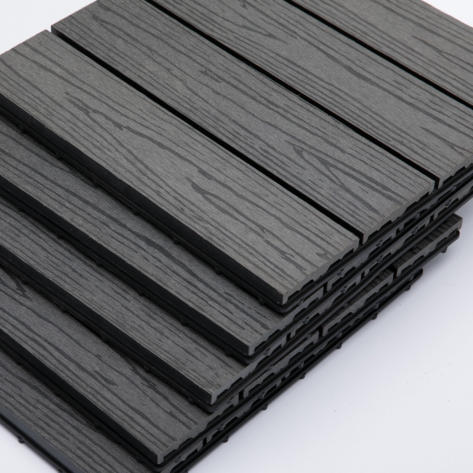 Outsunny Interlocking Decking Tiles, Interlocking Patio Paving Slabs, Grey - Image 8