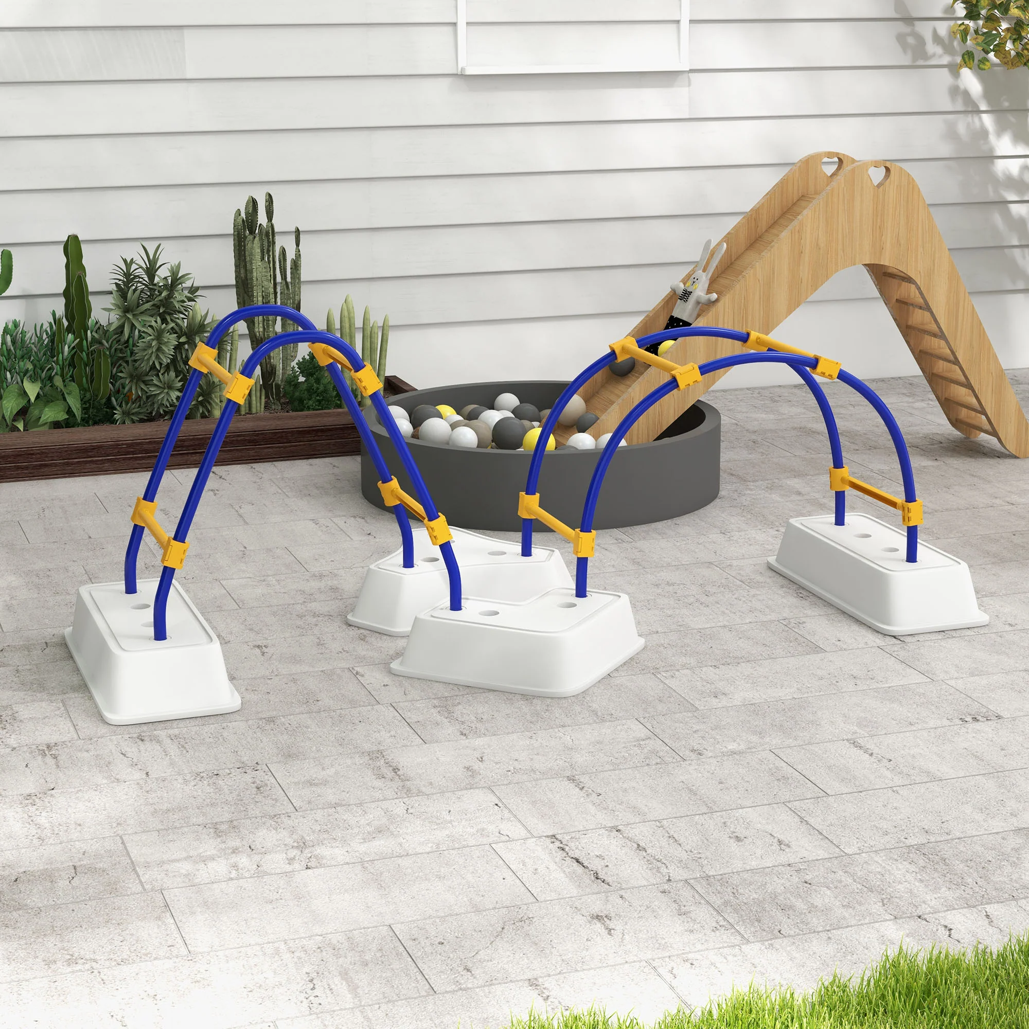 Outsunny Kids Climbing Frame with Climbing Arch, Triangle Climber, for 3-6 Years - Image 8