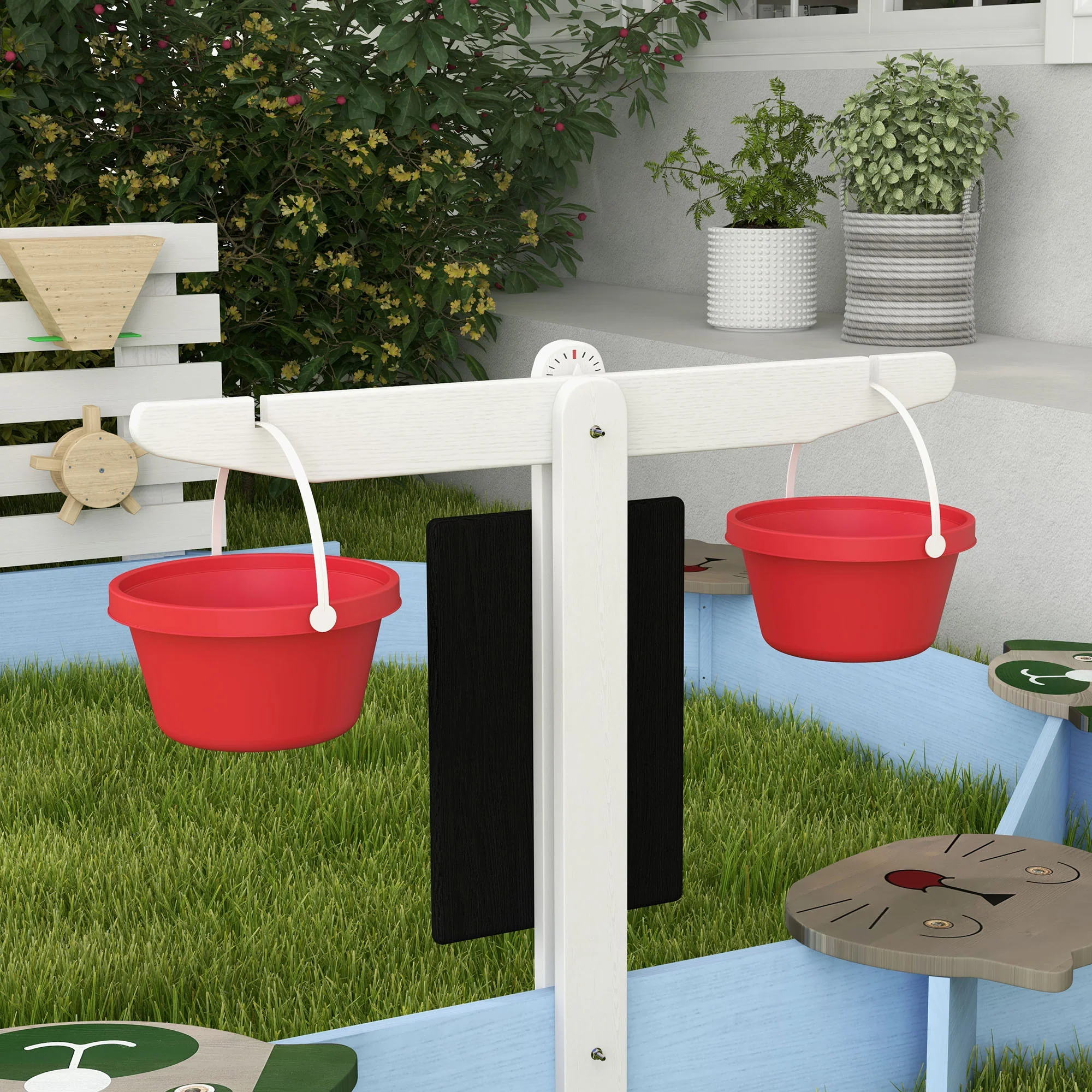 Outsunny Kids Sandbox, Outdoor Playset, for Ages 3-7 Years - Blue - Image 9