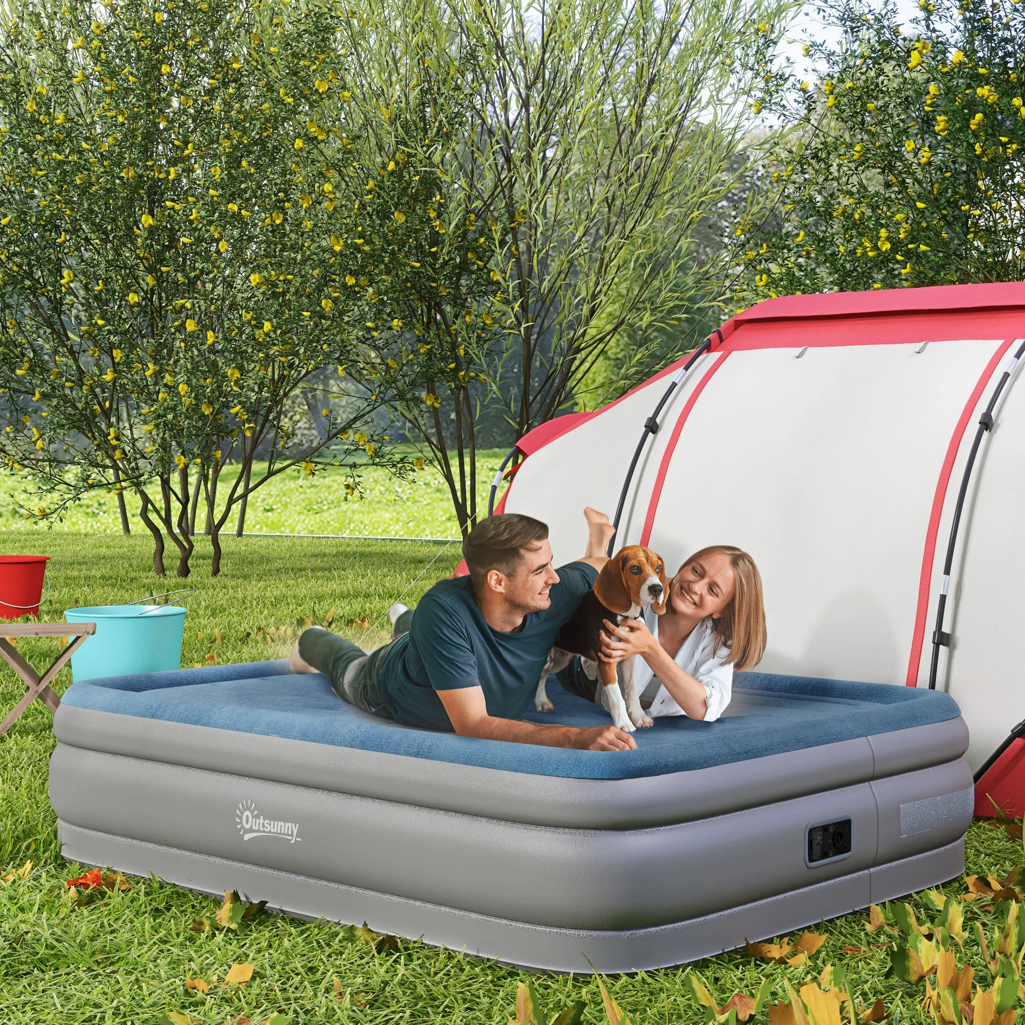 Outsunny King Inflatable Mattress with Electric Pump, 203 x 152 x 46cm - Image 2