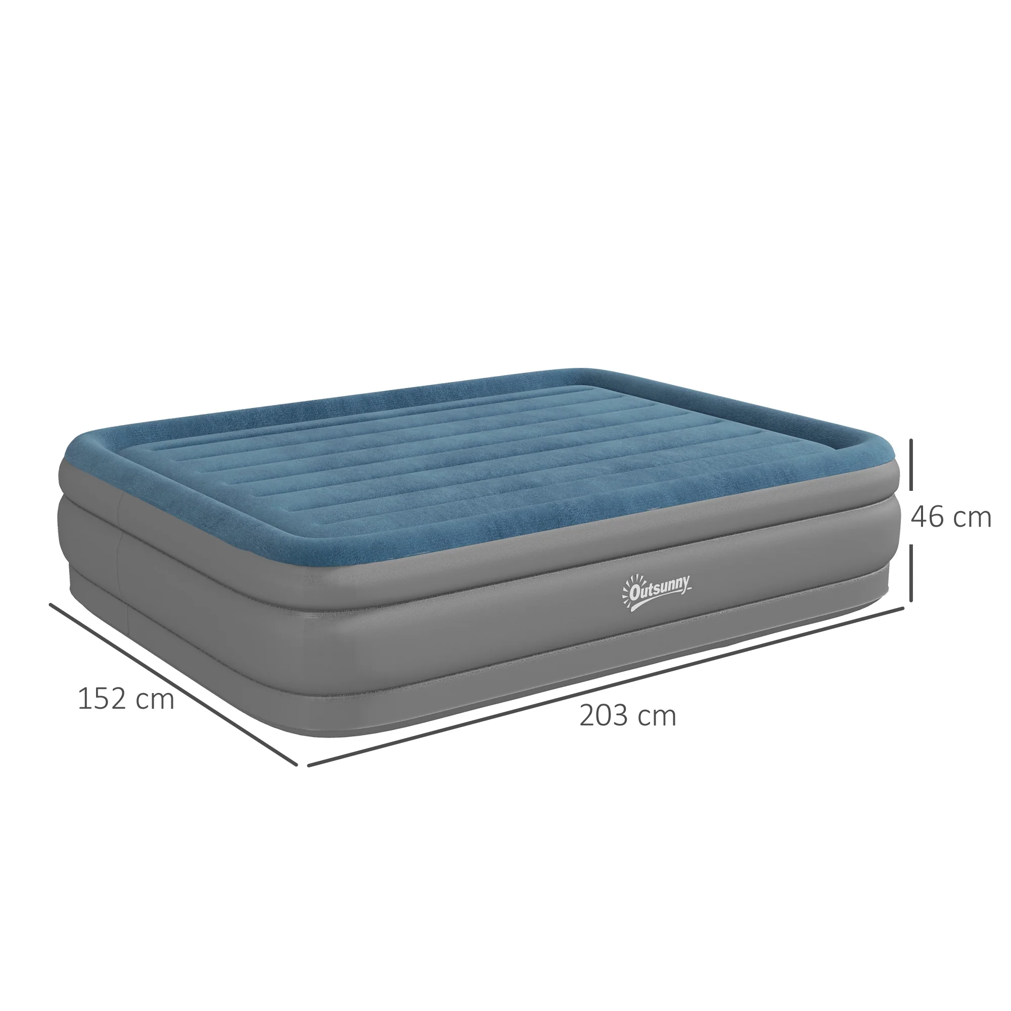 Outsunny King Inflatable Mattress with Electric Pump, 203 x 152 x 46cm - Image 5